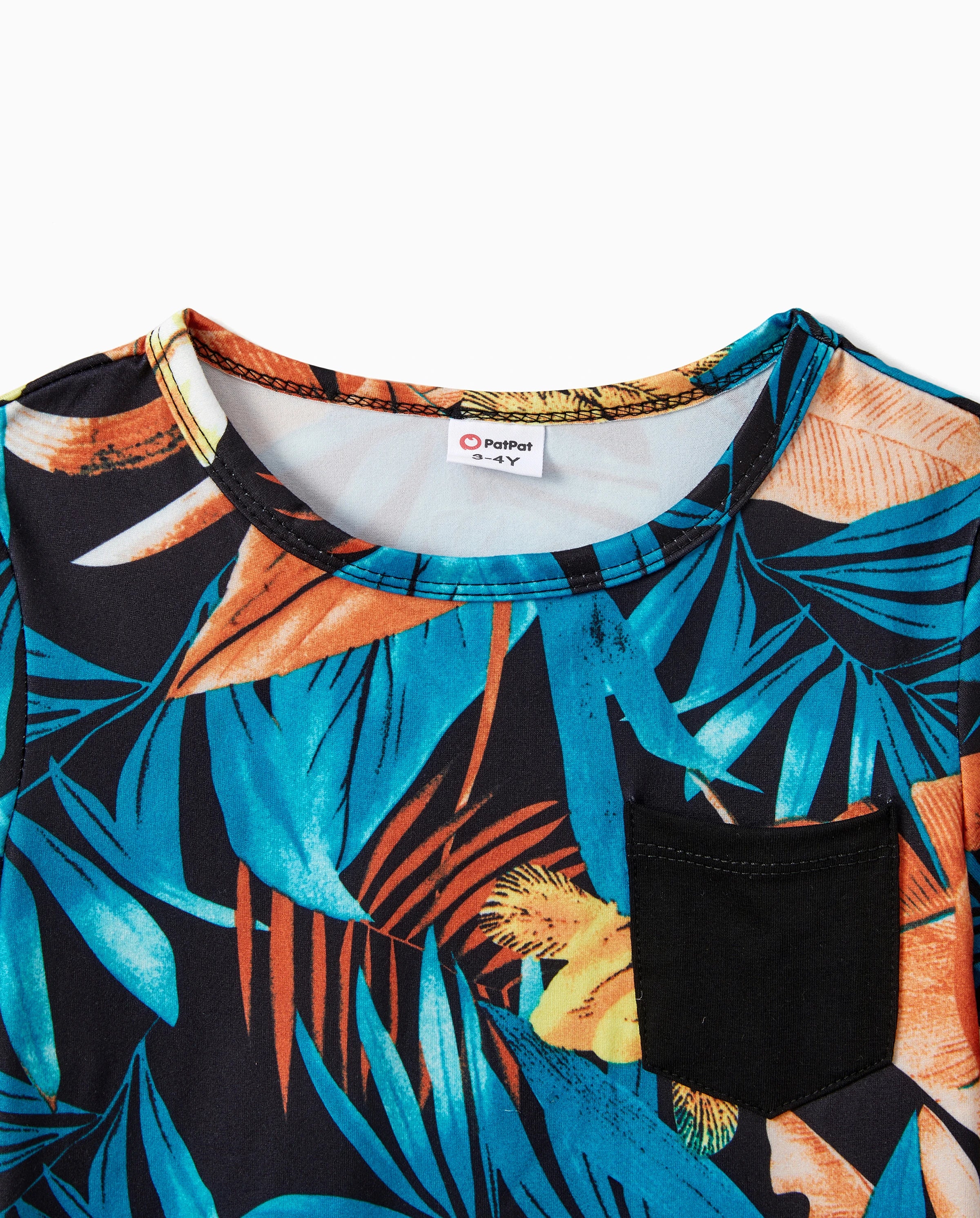 Daddy & Son Floral Panel T-shirt Sets Black - Image 5
