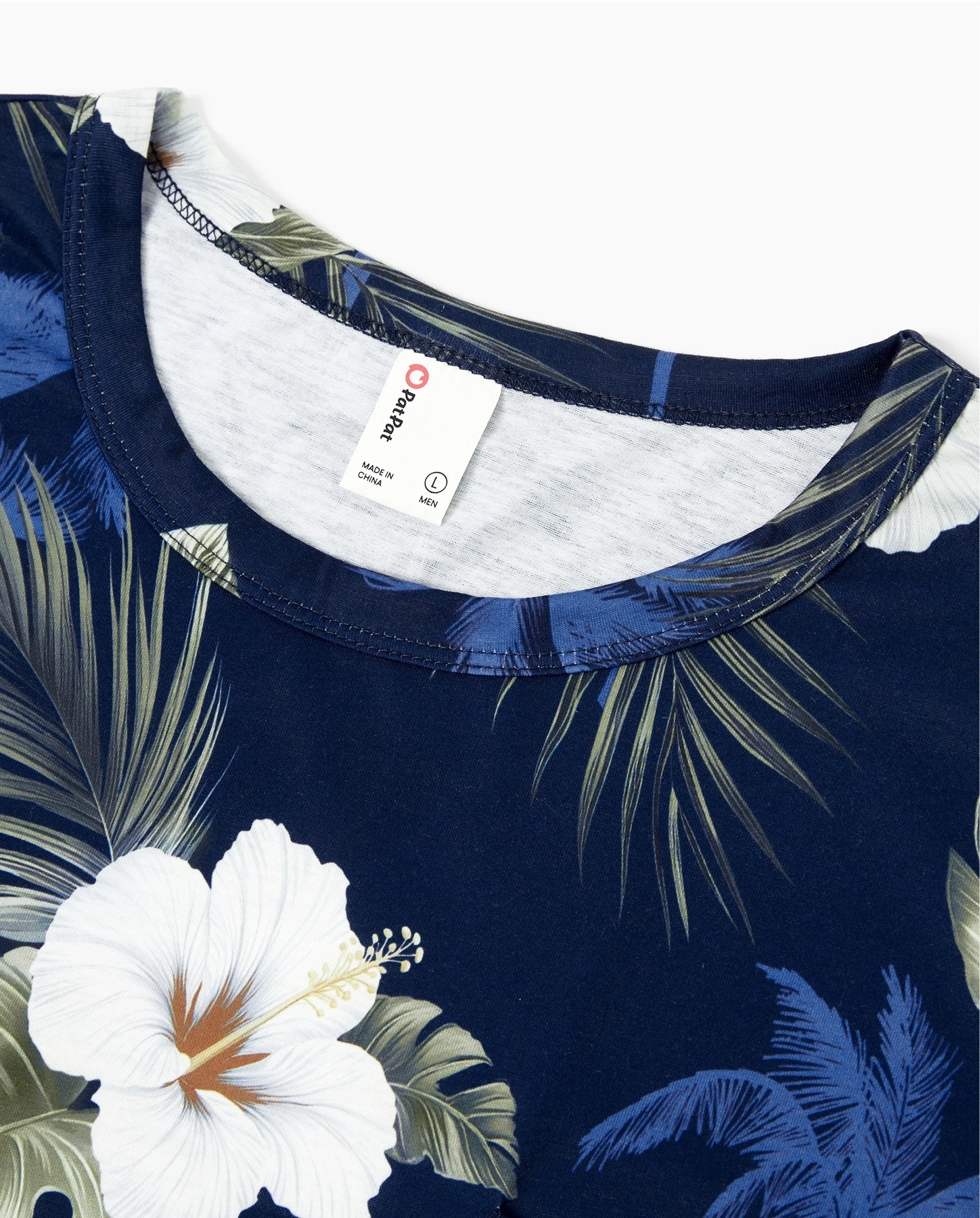 Daddy & Son Floral Print Cotton Top Short-sleeve Shirt Deep Blue - Image 5