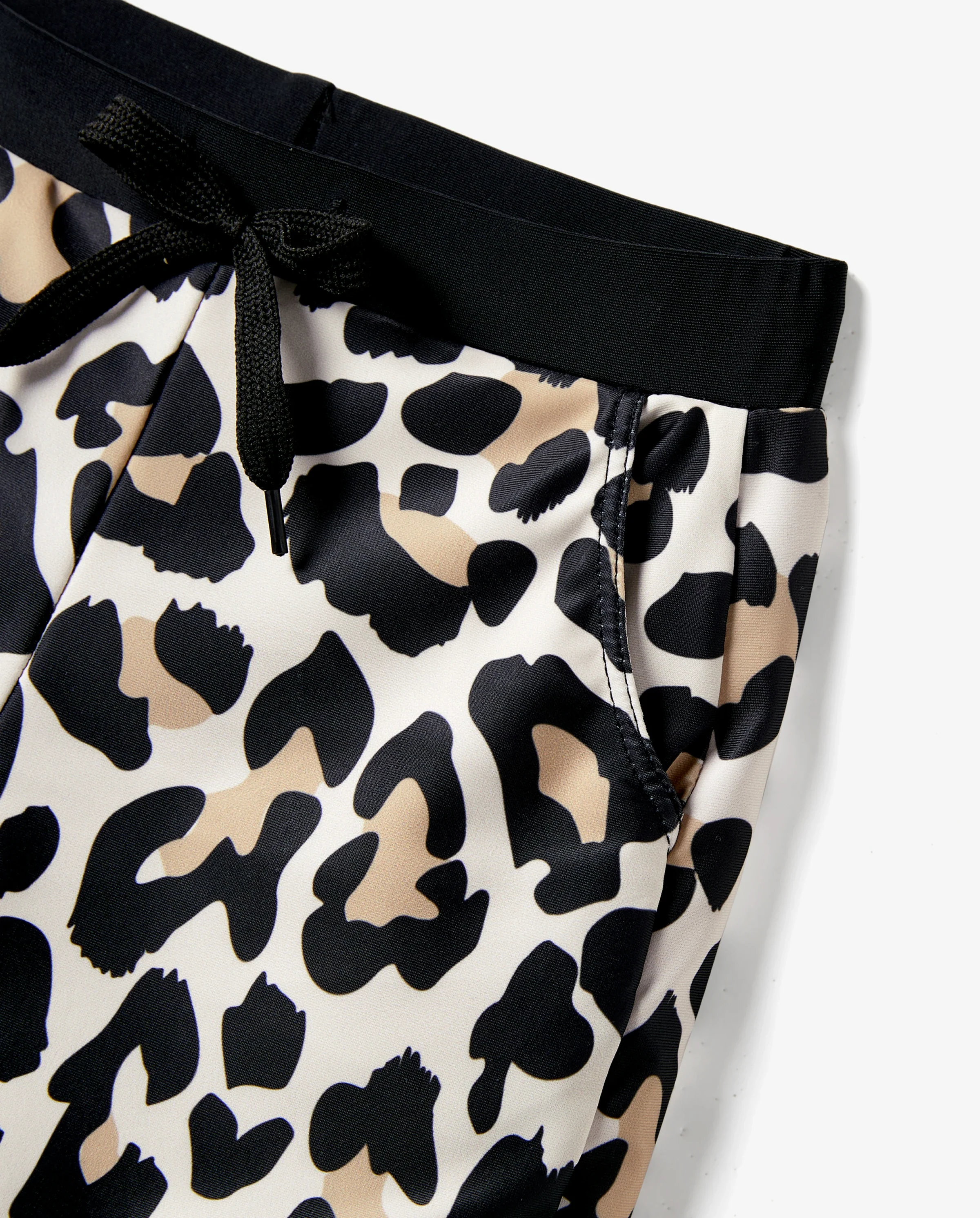 Daddy & Son Leopard Pattern Drawstring Swim Trunks Black - Image 5