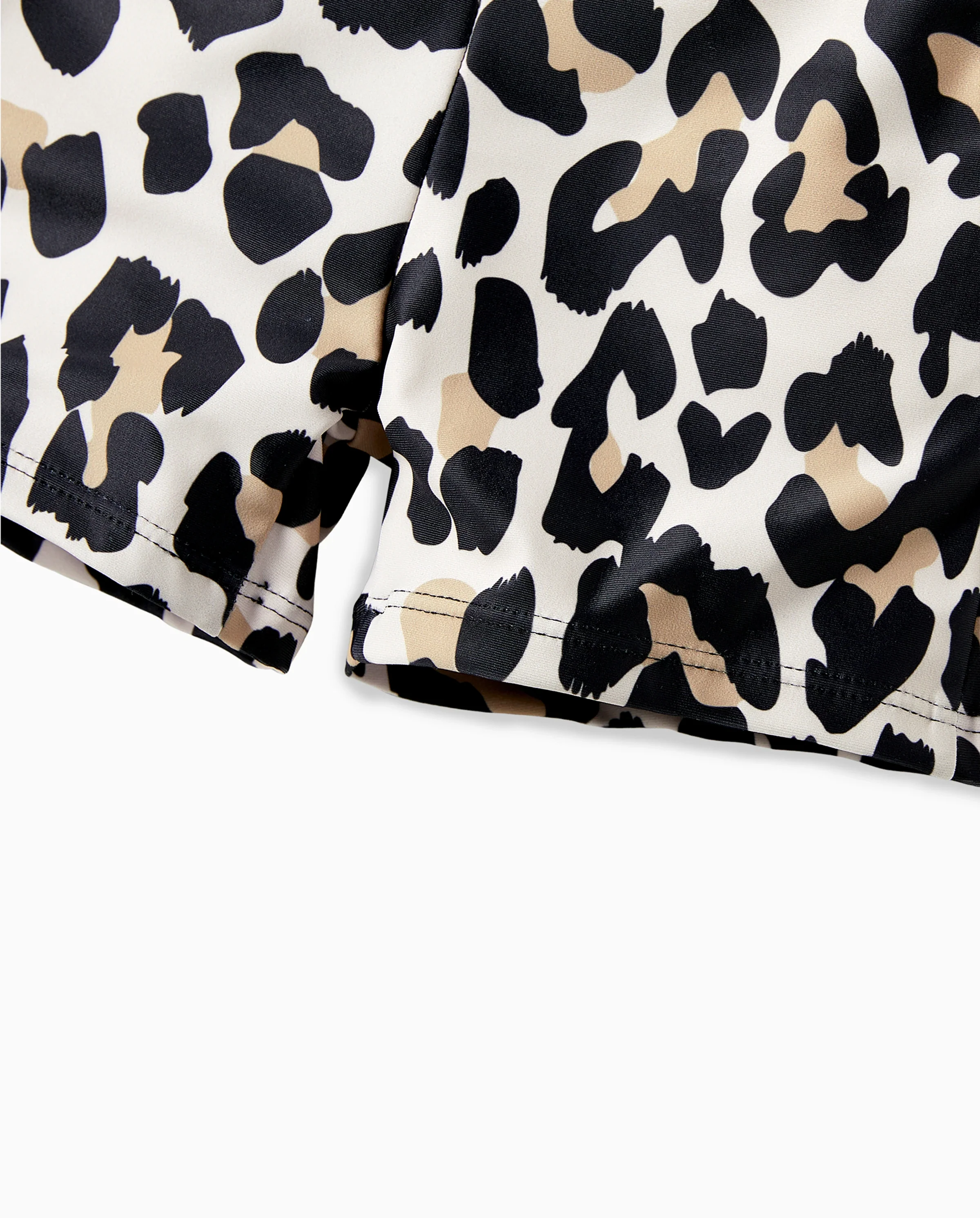 Daddy & Son Leopard Pattern Drawstring Swim Trunks Black - Image 6