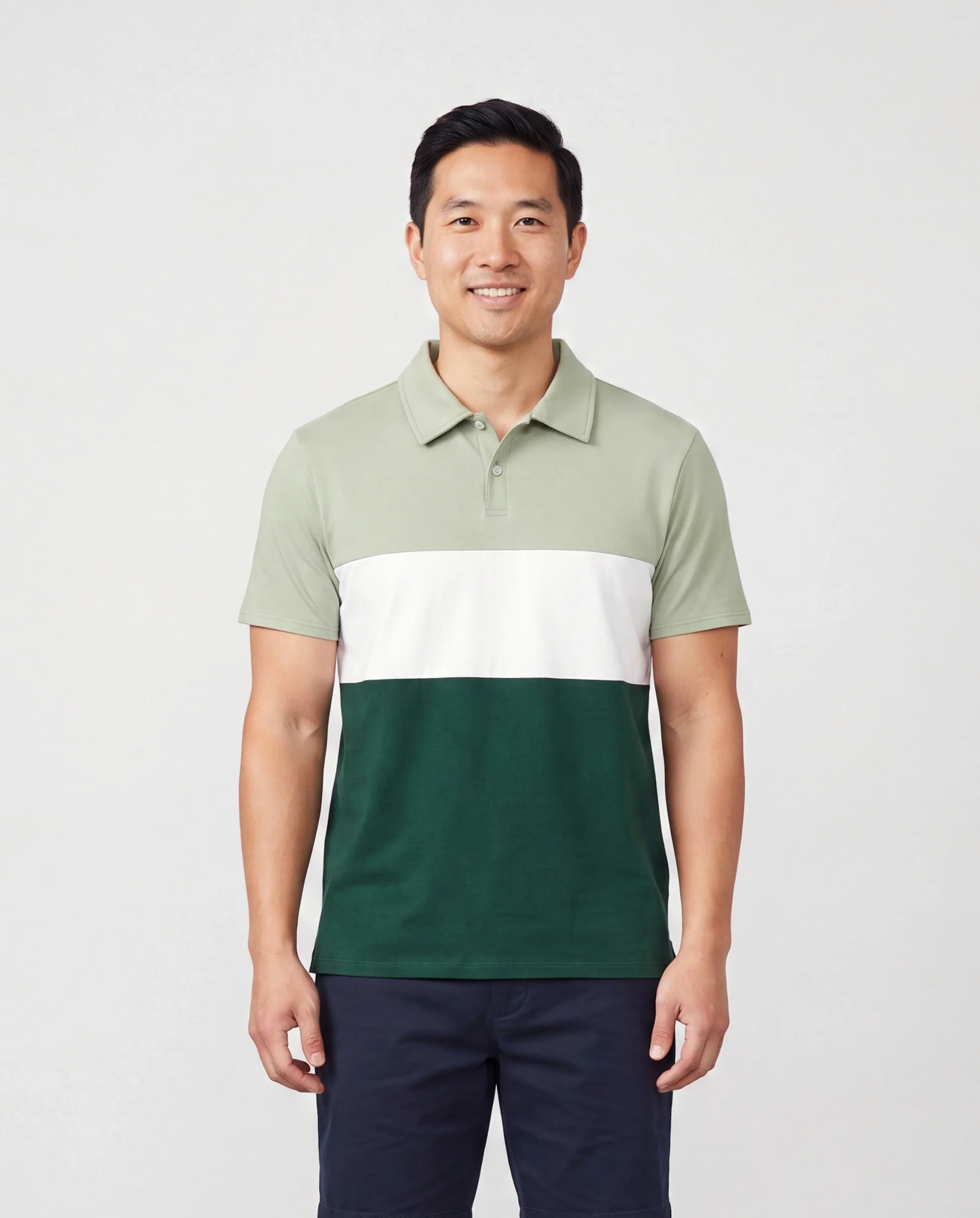 Daddy & Son Outfits Tropical Floral Print Strap Dress or Short-sleeve Colorblock Shirts Set Pale Green - Image 2