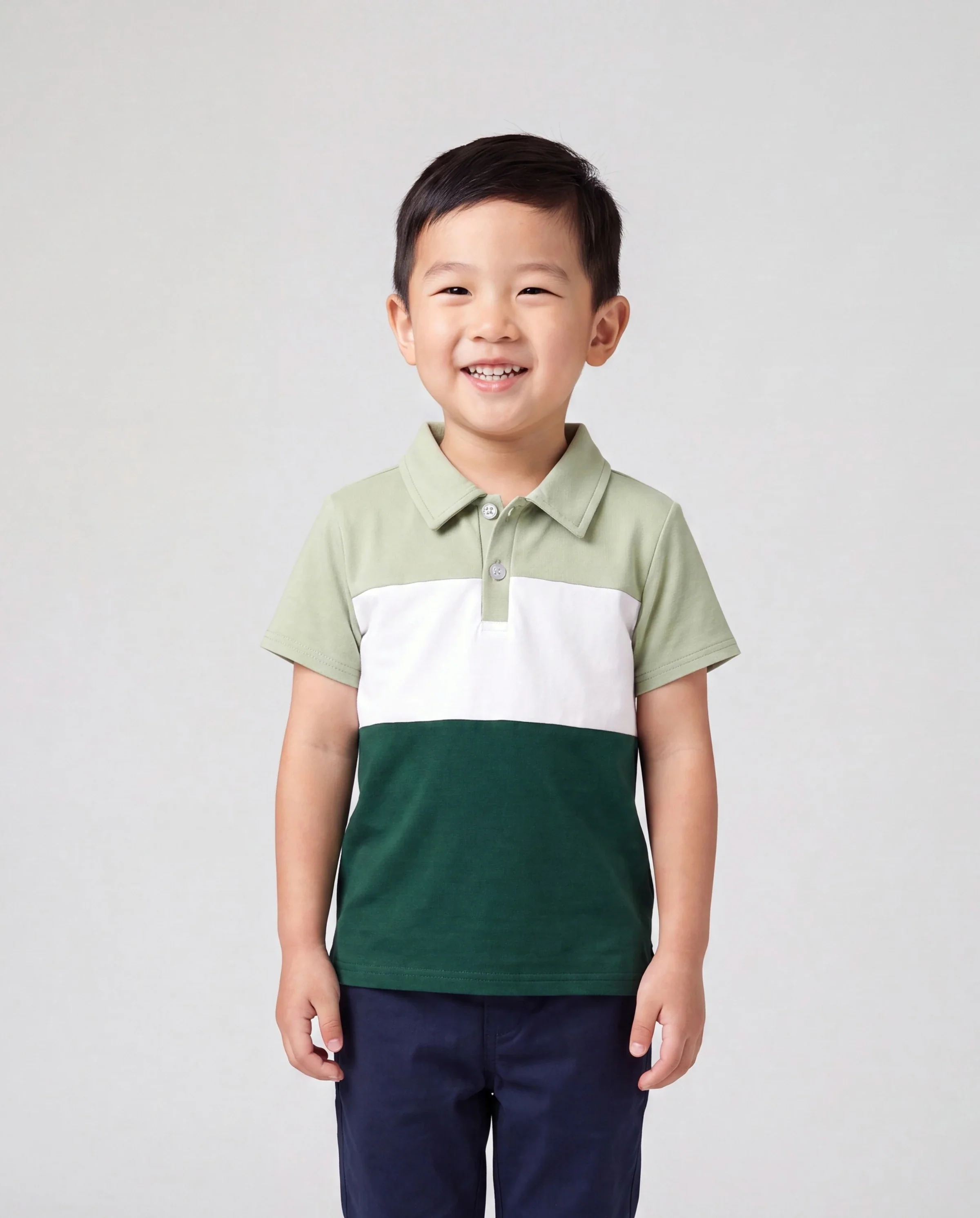 Daddy & Son Outfits Tropical Floral Print Strap Dress or Short-sleeve Colorblock Shirts Set Pale Green - Image 3