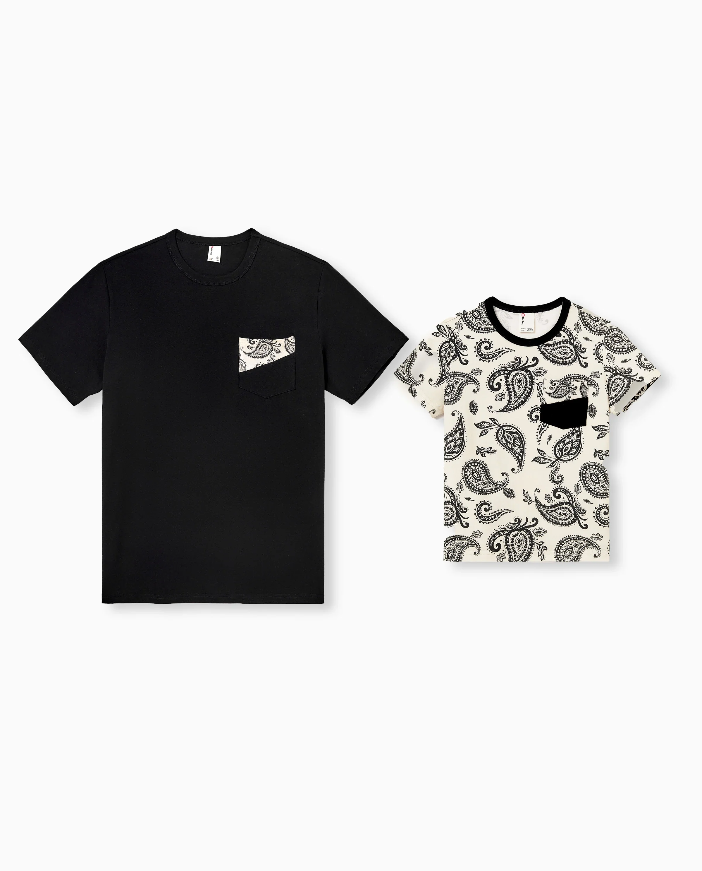 Daddy & Son Paisley Print Outfits Sleeveless Spaghetti Strap Dress & Cotton T-Shirt for Mom, Dad, & Kids Perfect for Family Outings & Photos Black - Image 7