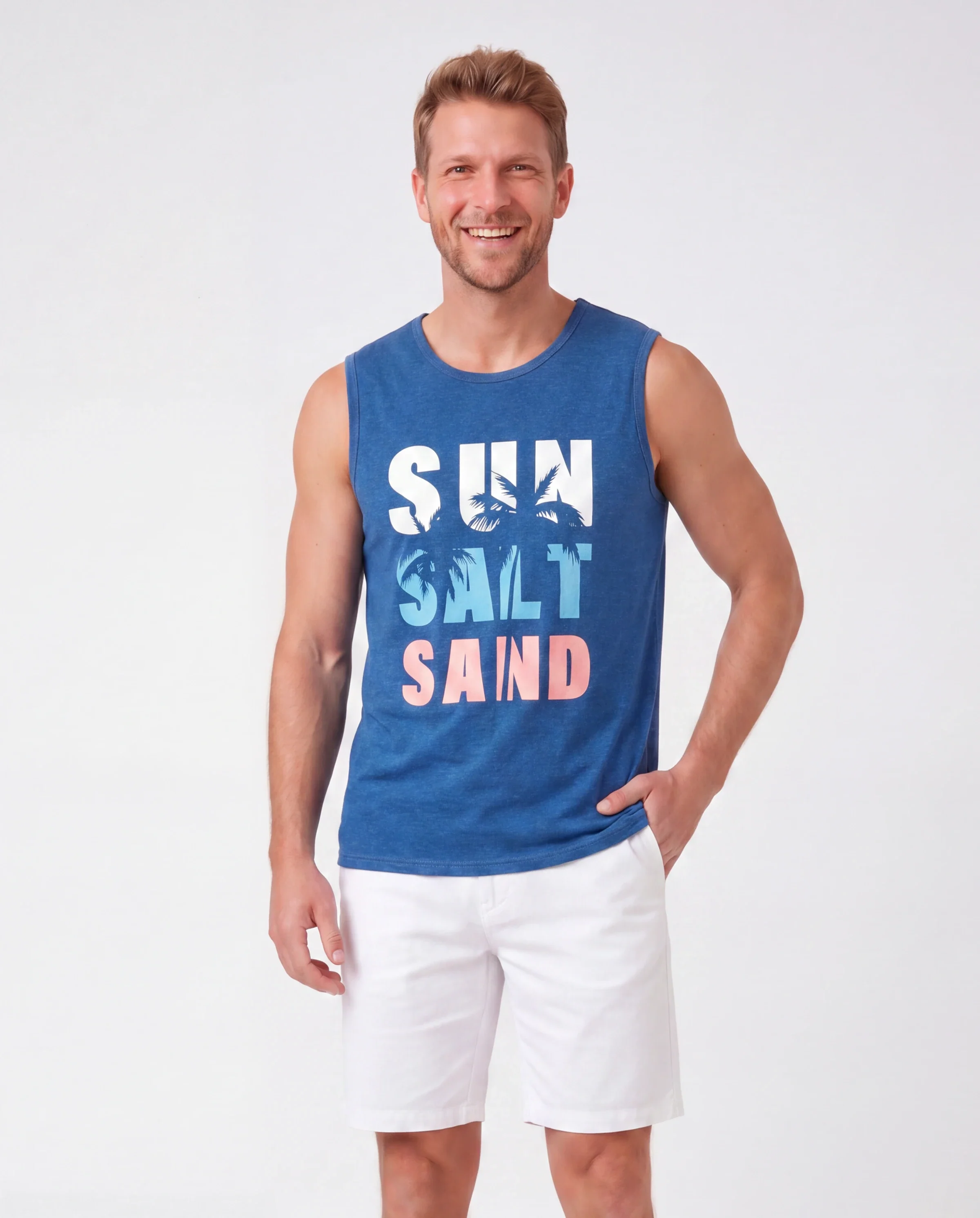 Daddy & Son Sets Blue Tank Top Blue - Image 2