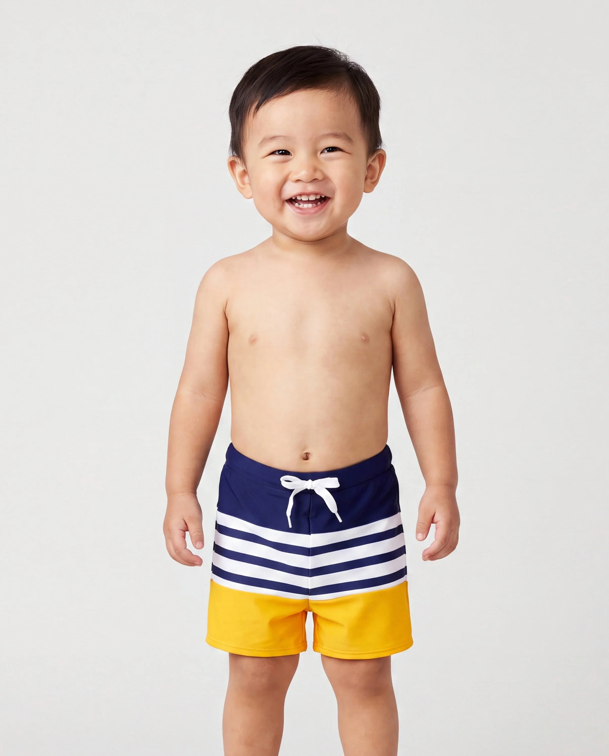 Daddy & Son Stripe & Colorblock Swim Trunks Shorts ColorBlock - Image 3