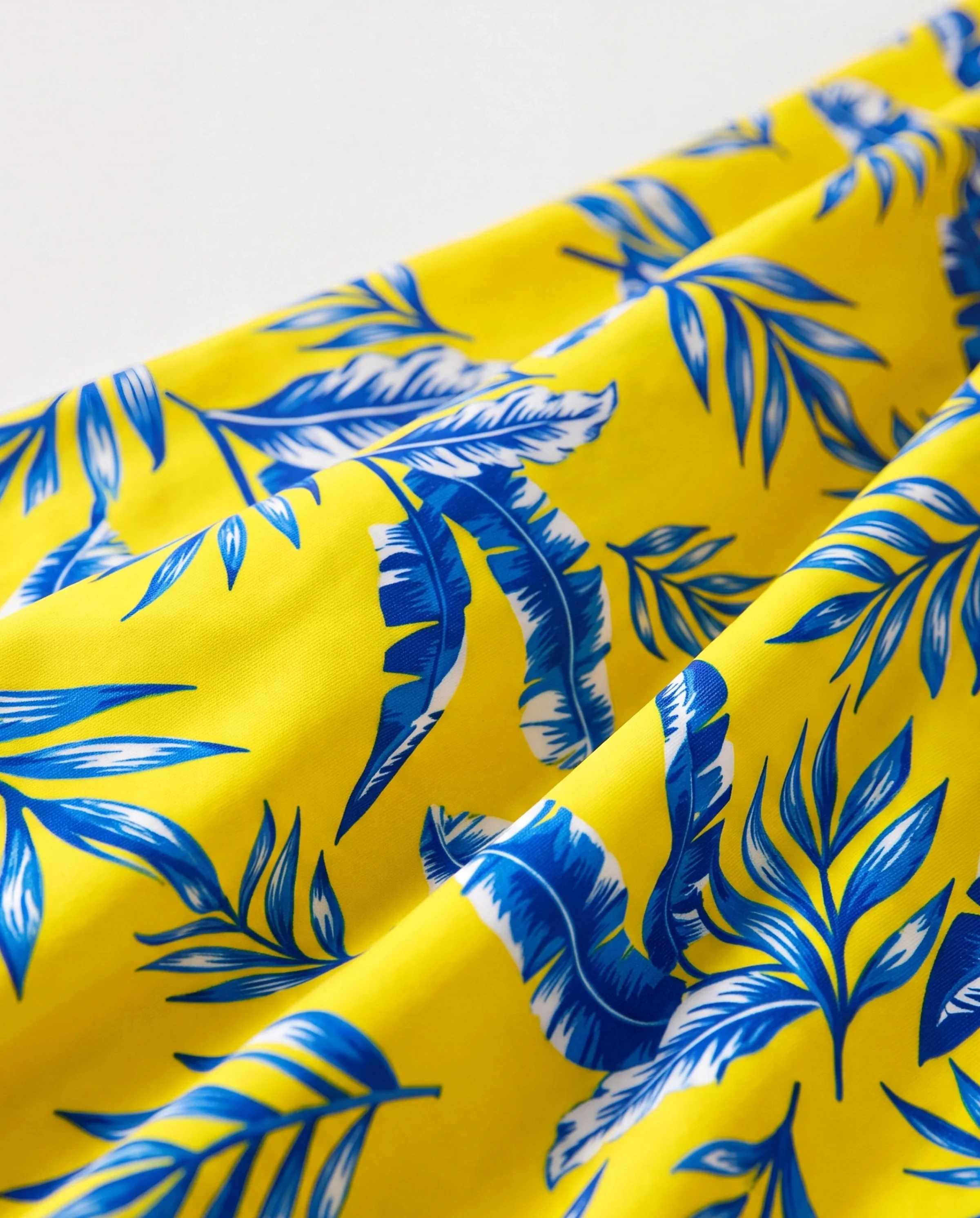 Daddy & Son Yellow Leaf Print Swim Trunks with Optional Swim Cover Up Yellow - Image 4