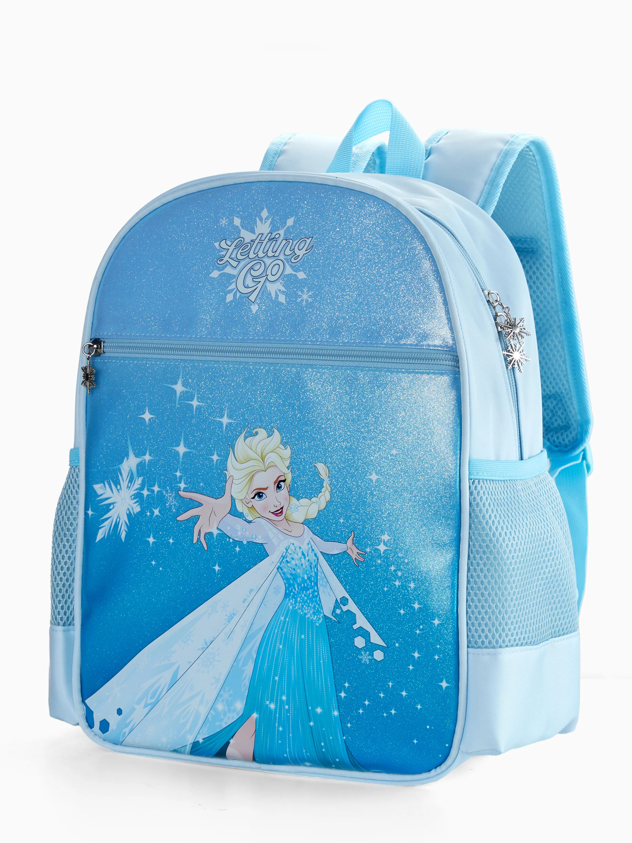 Disney Frozen Toddler Girl Elsa Backpack with Chest Strap & Bottle Pockets Blue - Image 2