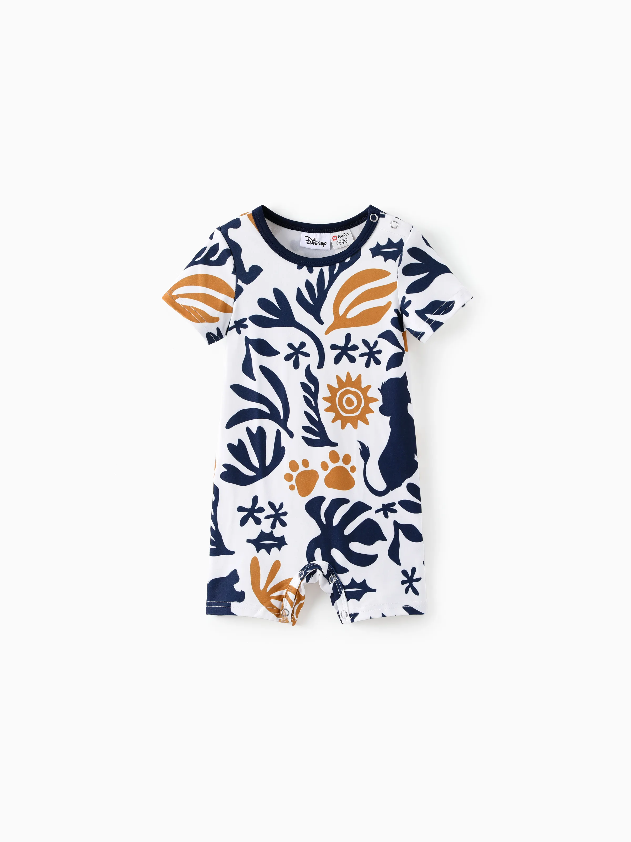 Disney Lion King Mommy & me Simba Palm Leaf Pattern Colorblock Dress/Romper Dark Blue - Image 13