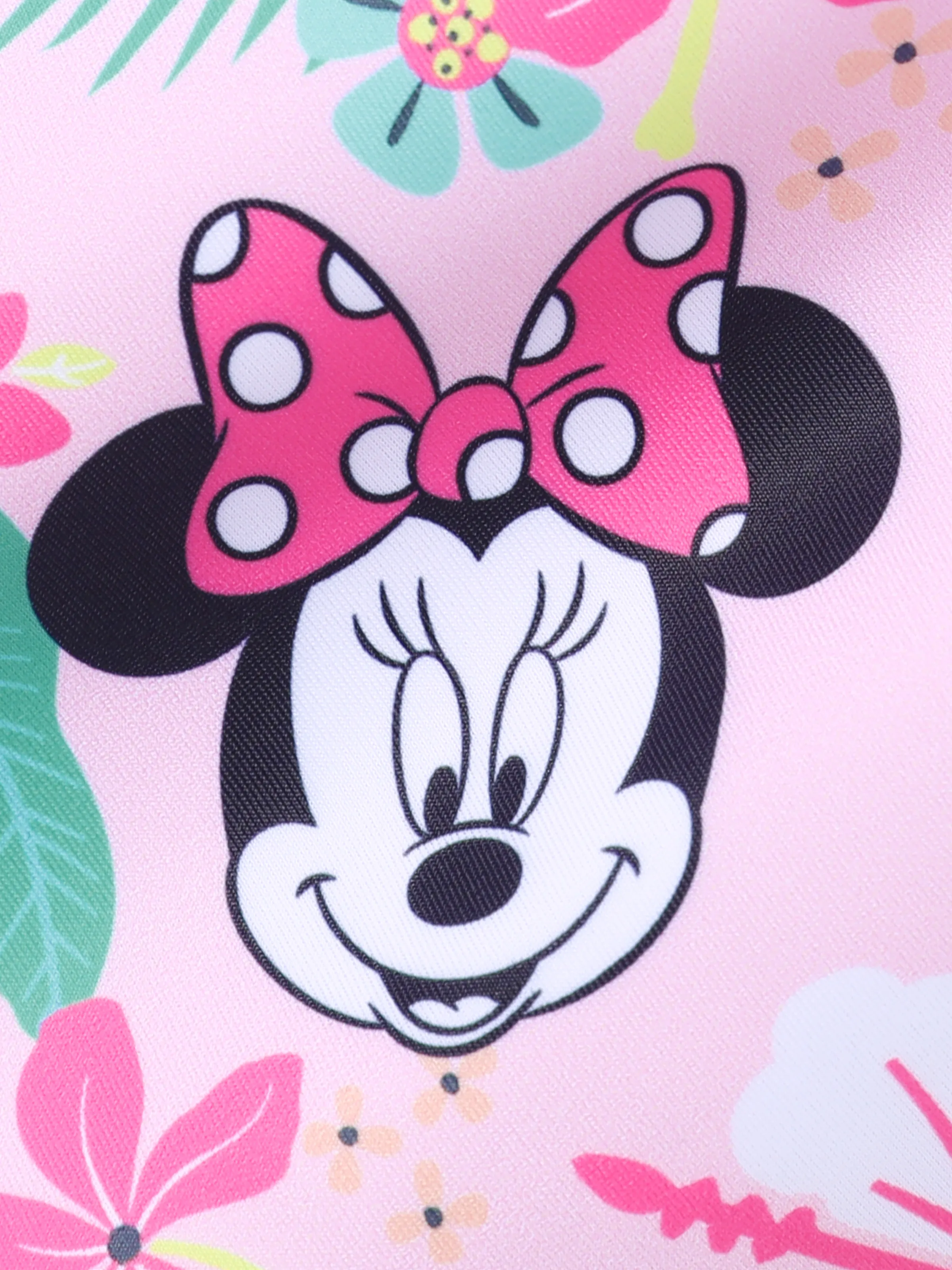 Disney Mickey and Friends Toddler/Kid Girl 1pc Minnie Mouse Floral Print UPF 50+ Swimsuit Pink - Image 5