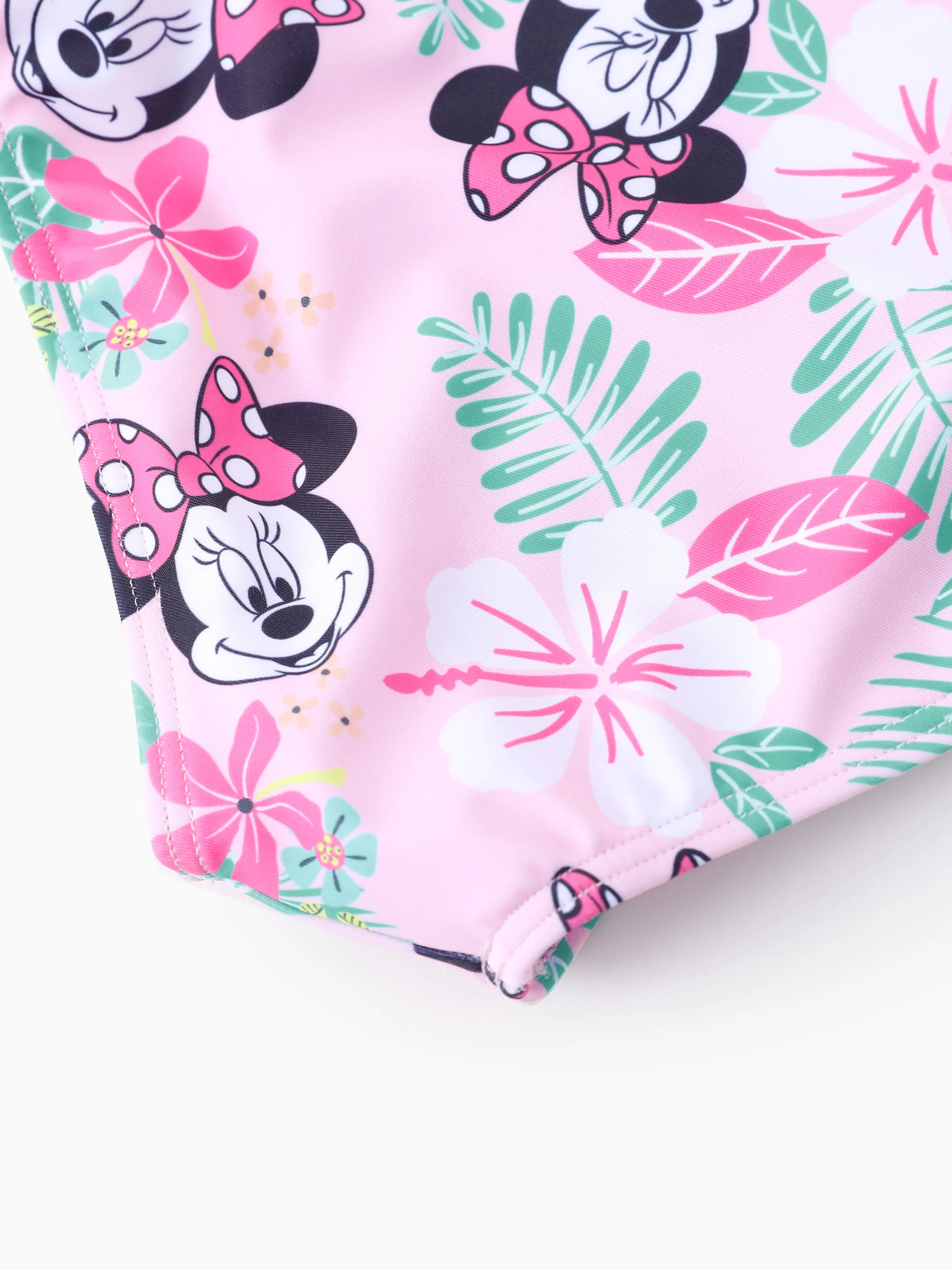 Disney Mickey and Friends Toddler/Kid Girl 1pc Minnie Mouse Floral Print UPF 50+ Swimsuit Pink - Image 7