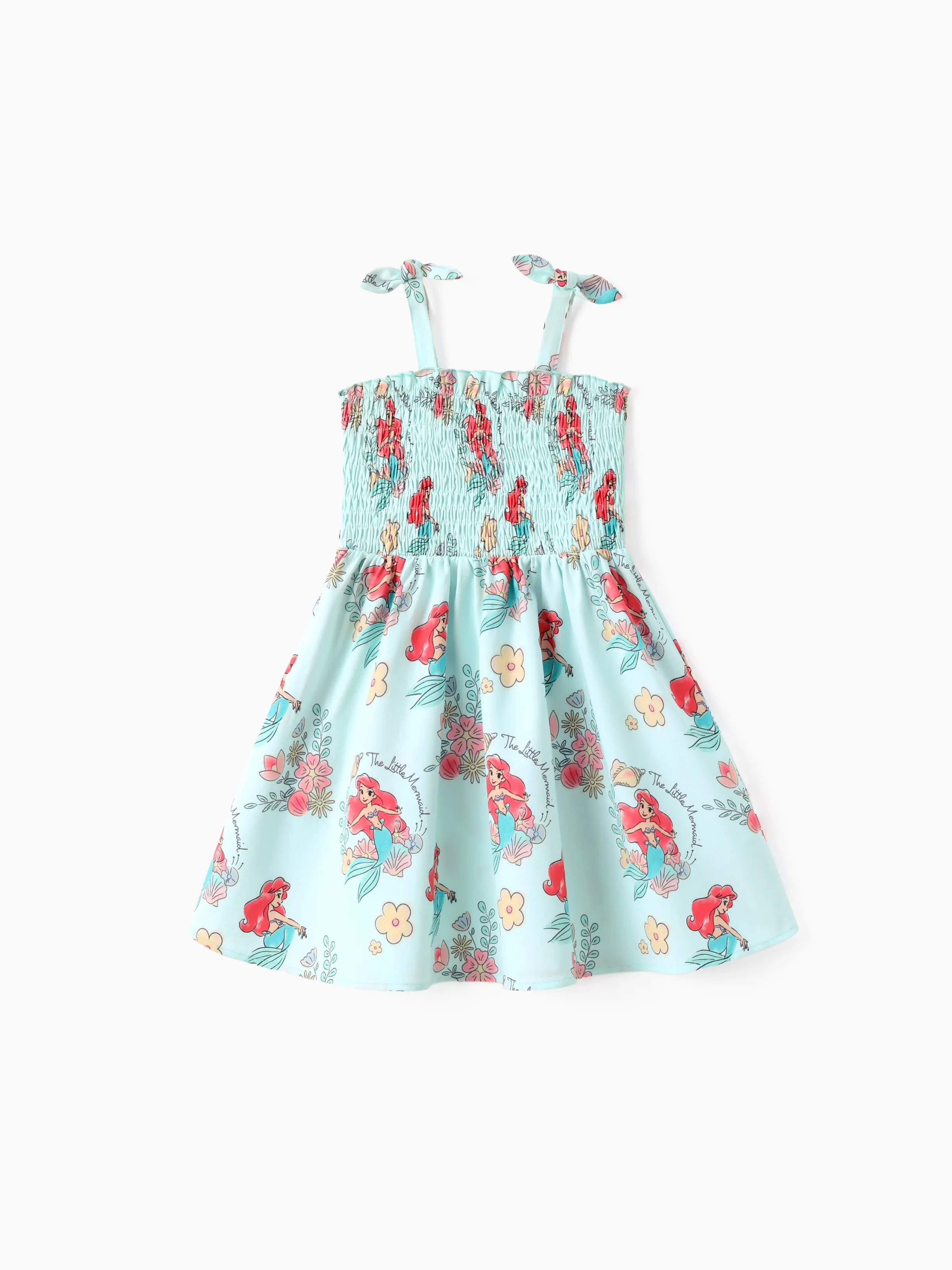Disney Princess Ariel 1pc Toddler Girls Character Print Floral Dress Green
