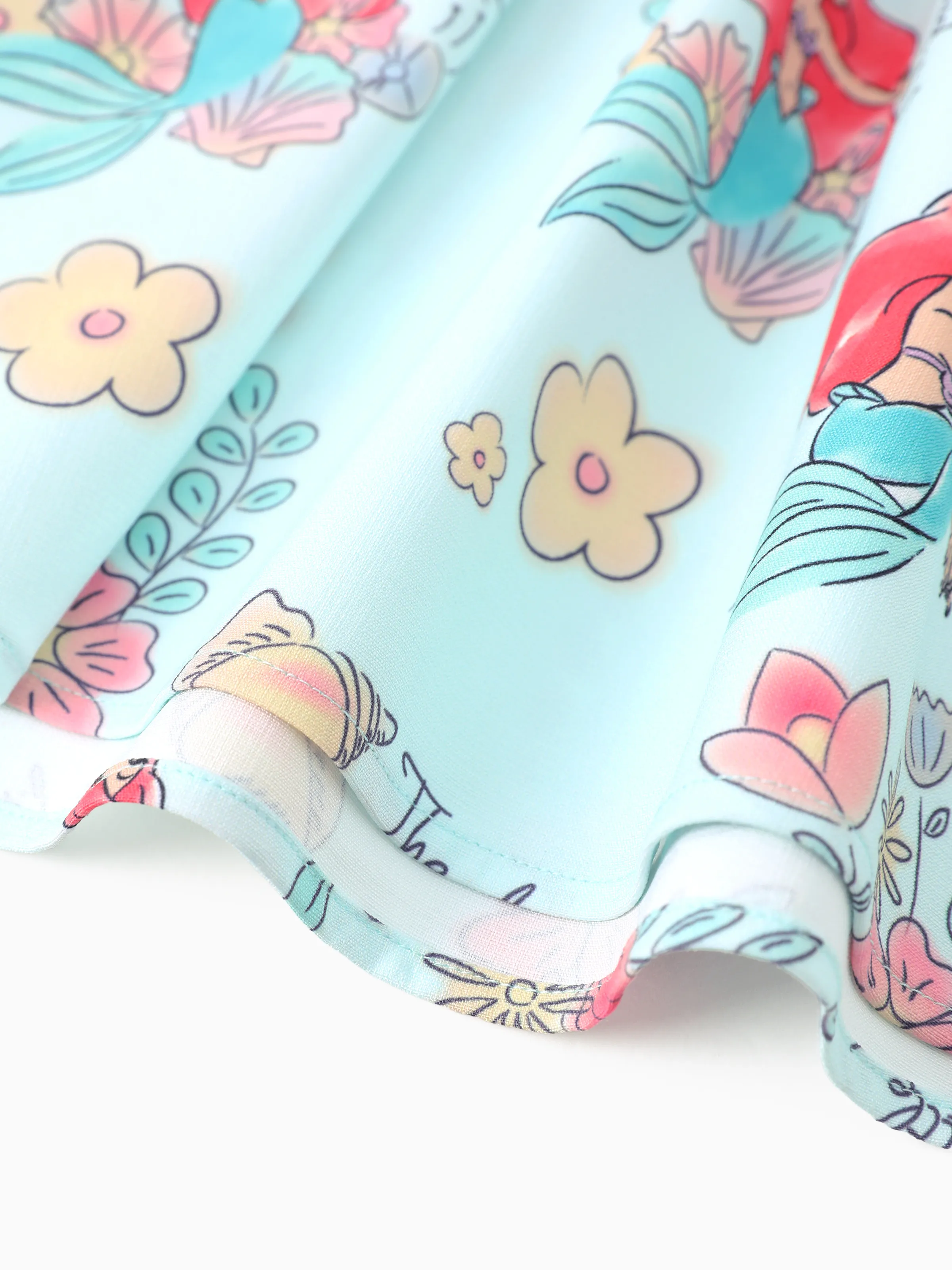 Disney Princess Ariel 1pc Toddler Girls Character Print Floral Dress Green - Image 5
