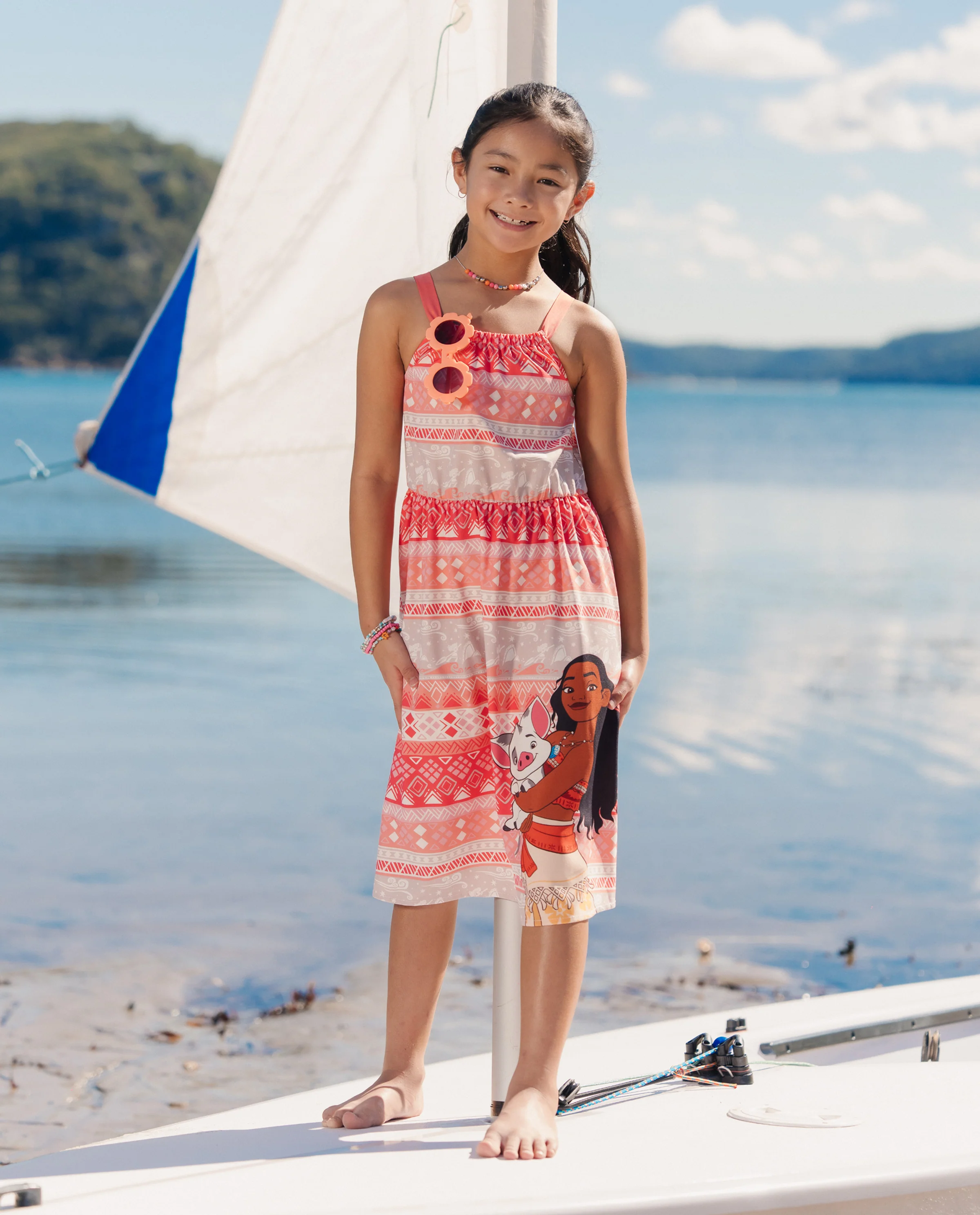 Disney Princess Family Matching Moana Island-Inspired Dress & Shirt Set Coral Pink - Image 5