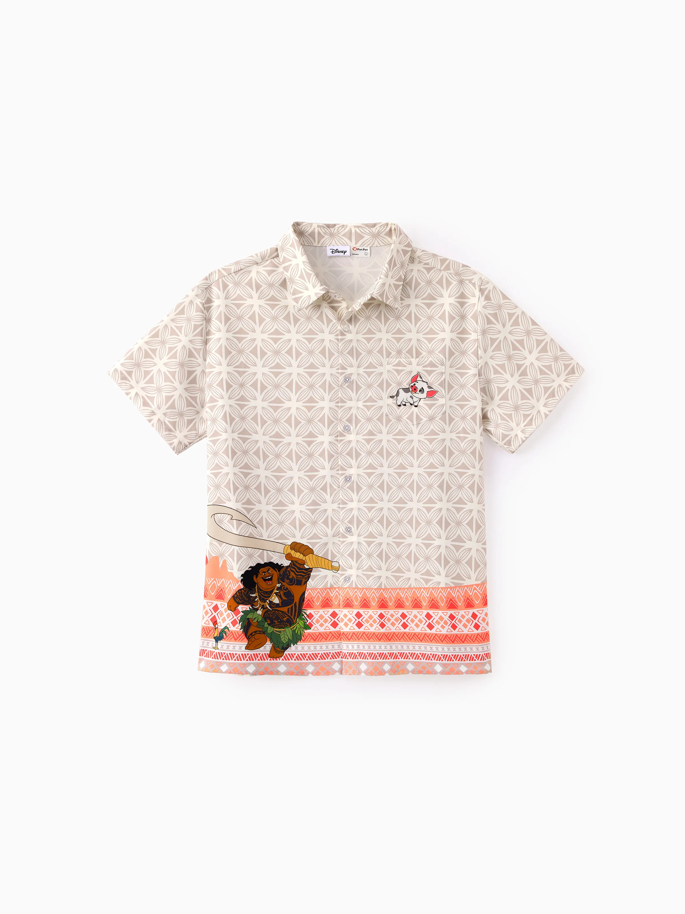 Disney Princess Family Matching Moana Island-Inspired Dress & Shirt Set Coral Pink - Image 8
