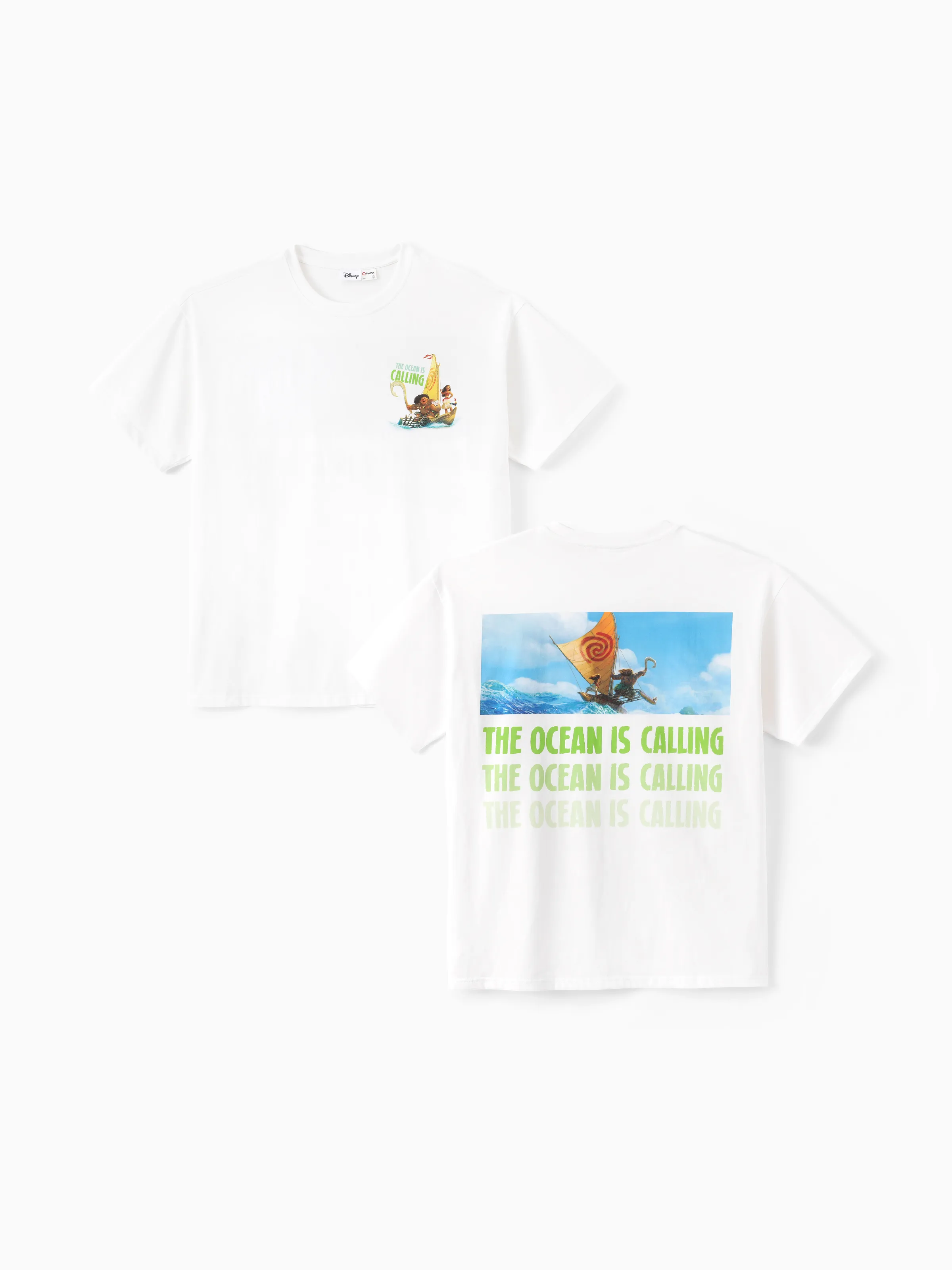 Disney Princess Moana Family Matching "The Ocean Is Calling" Graphic T-Shirts for Vacation & Everyday Fun White - Image 12