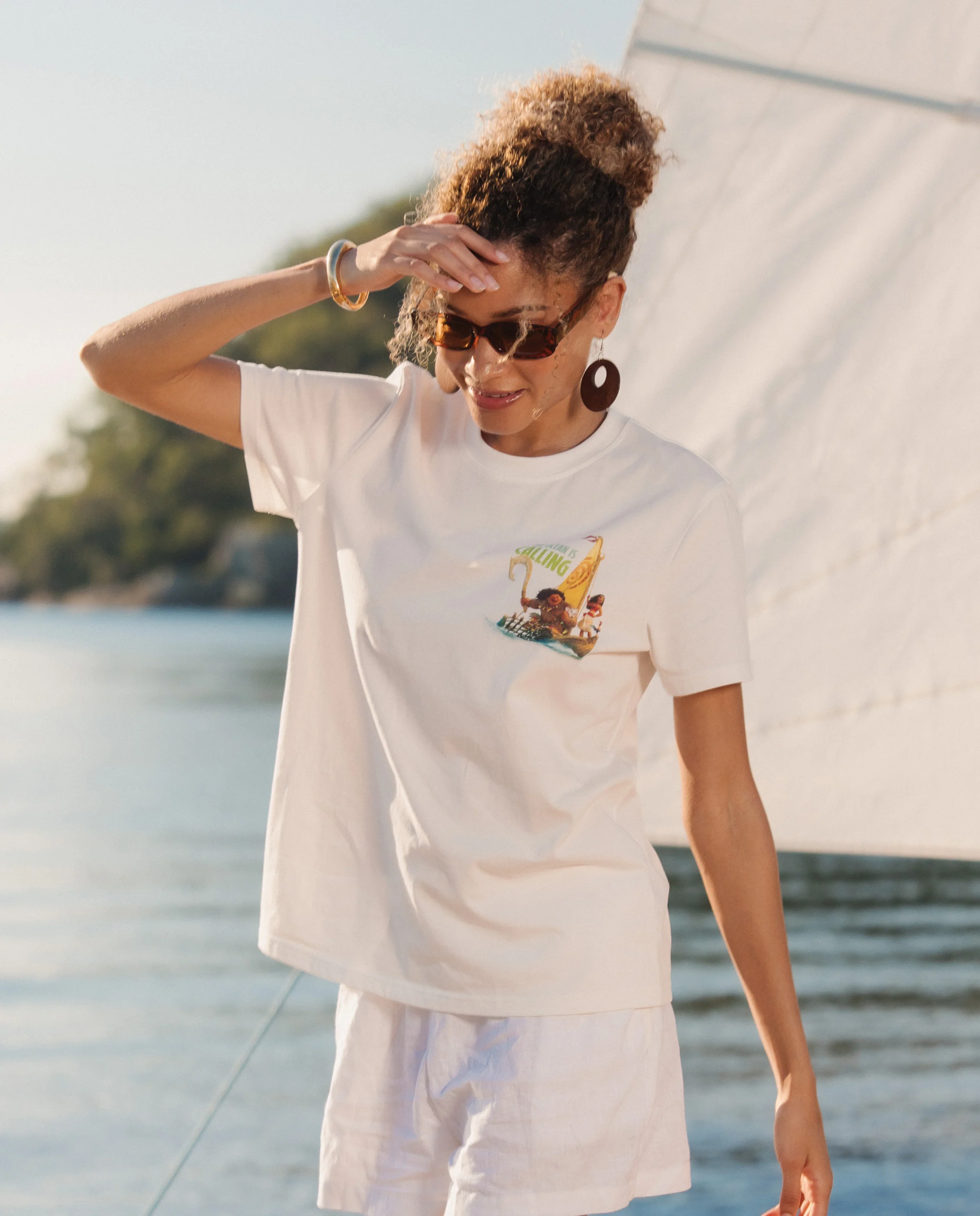 Disney Princess Moana Family Matching "The Ocean Is Calling" Graphic T-Shirts for Vacation & Everyday Fun White - Image 5