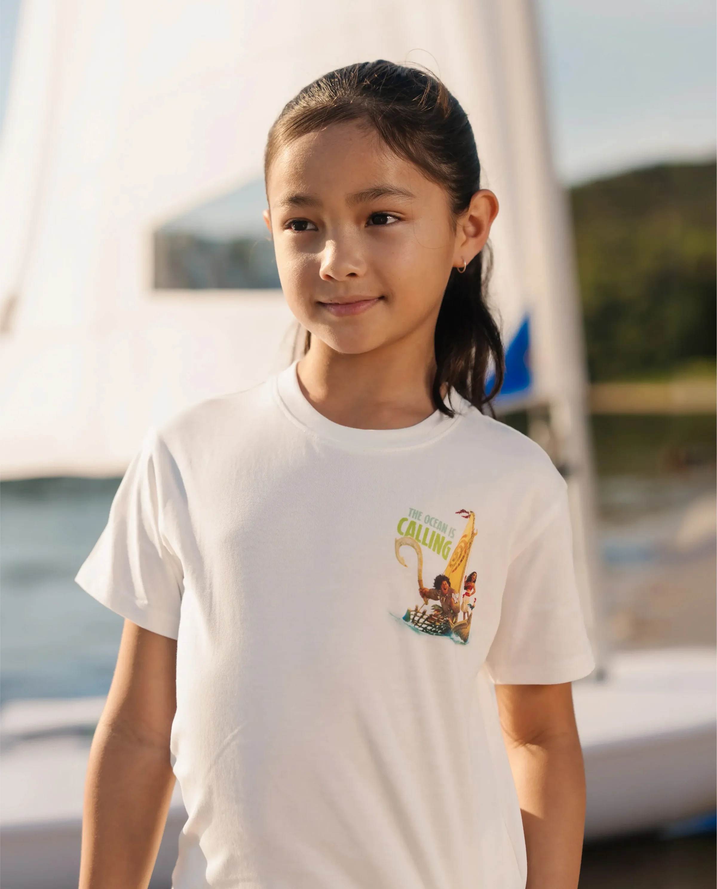 Disney Princess Moana Family Matching "The Ocean Is Calling" Graphic T-Shirts for Vacation & Everyday Fun White - Image 8