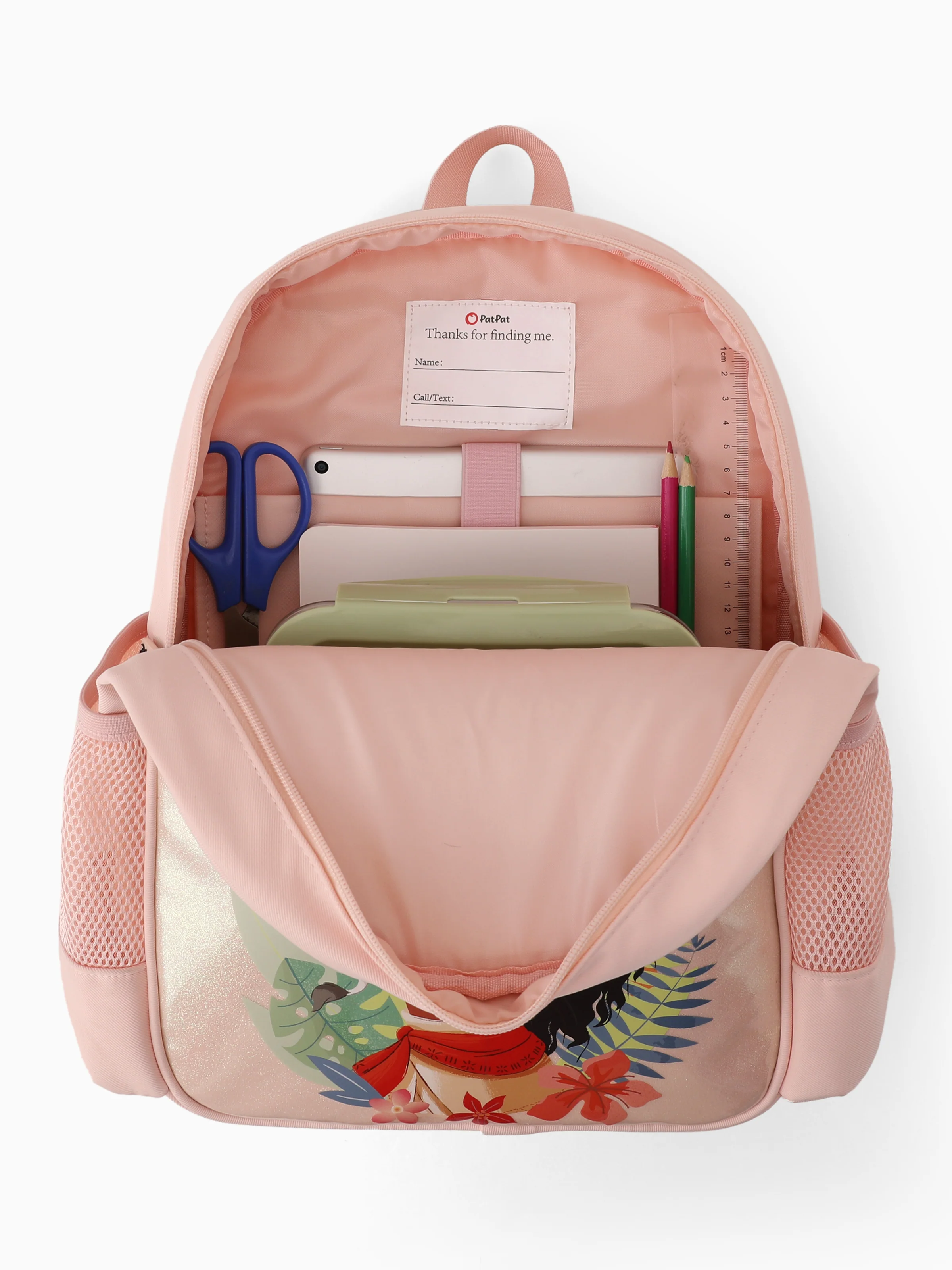 Disney Princess Toddler Girls Moana Pink Glitter Backpack with Chest Strap & Bottle Pockets Apricot - Image 4