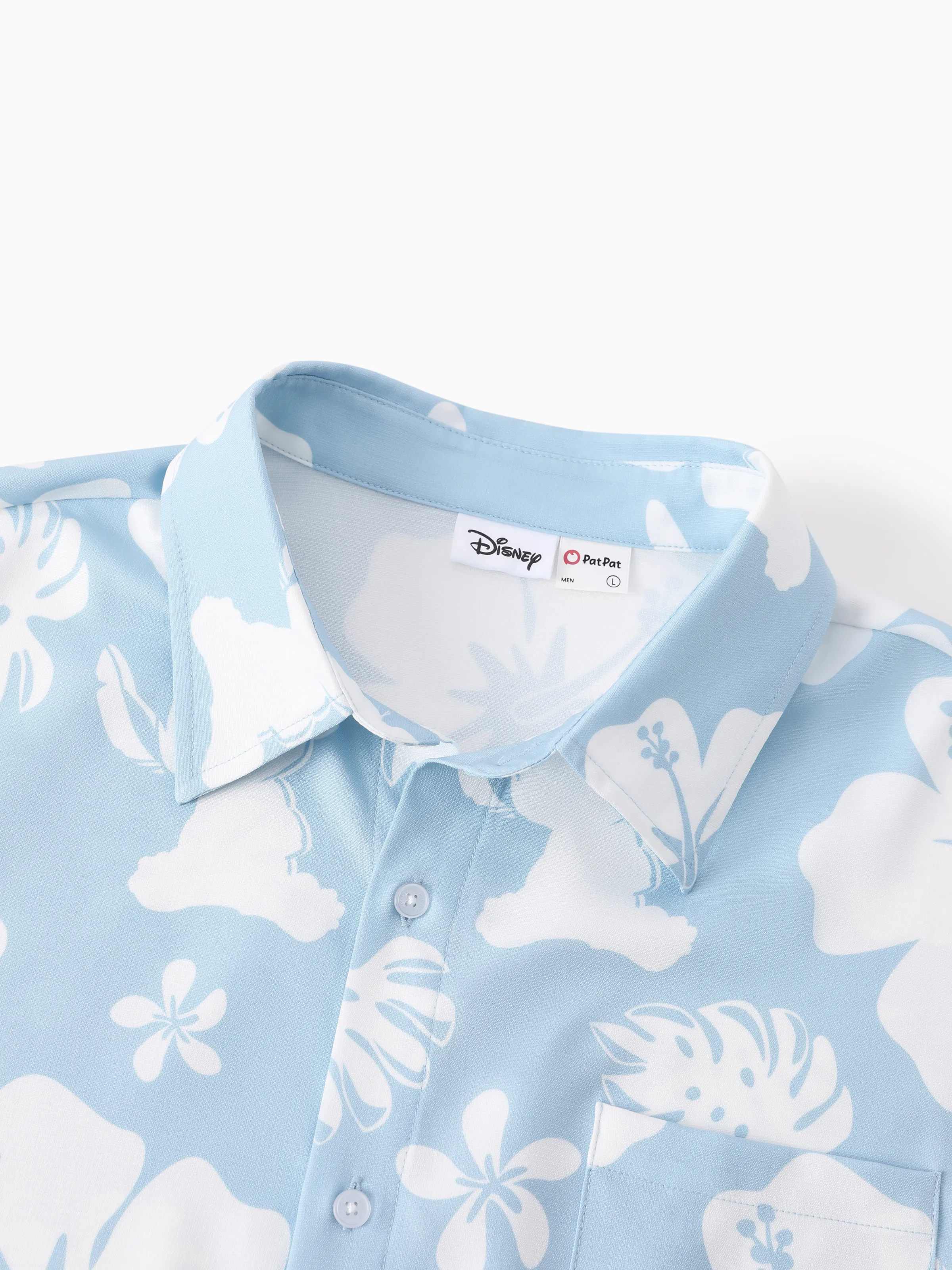 Disney Stitch Daddy & Daughter Tropical Floral Jumpsuit/ Dress/ Shirt Light Blue - Image 8