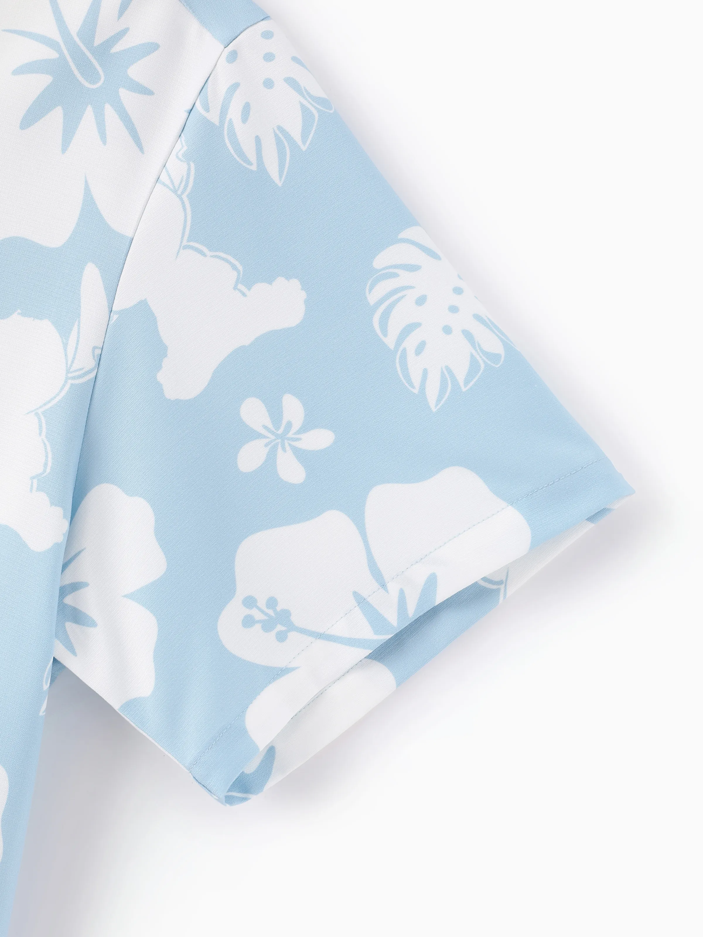 Disney Stitch Daddy & Daughter Tropical Floral Jumpsuit/ Dress/ Shirt Light Blue - Image 9