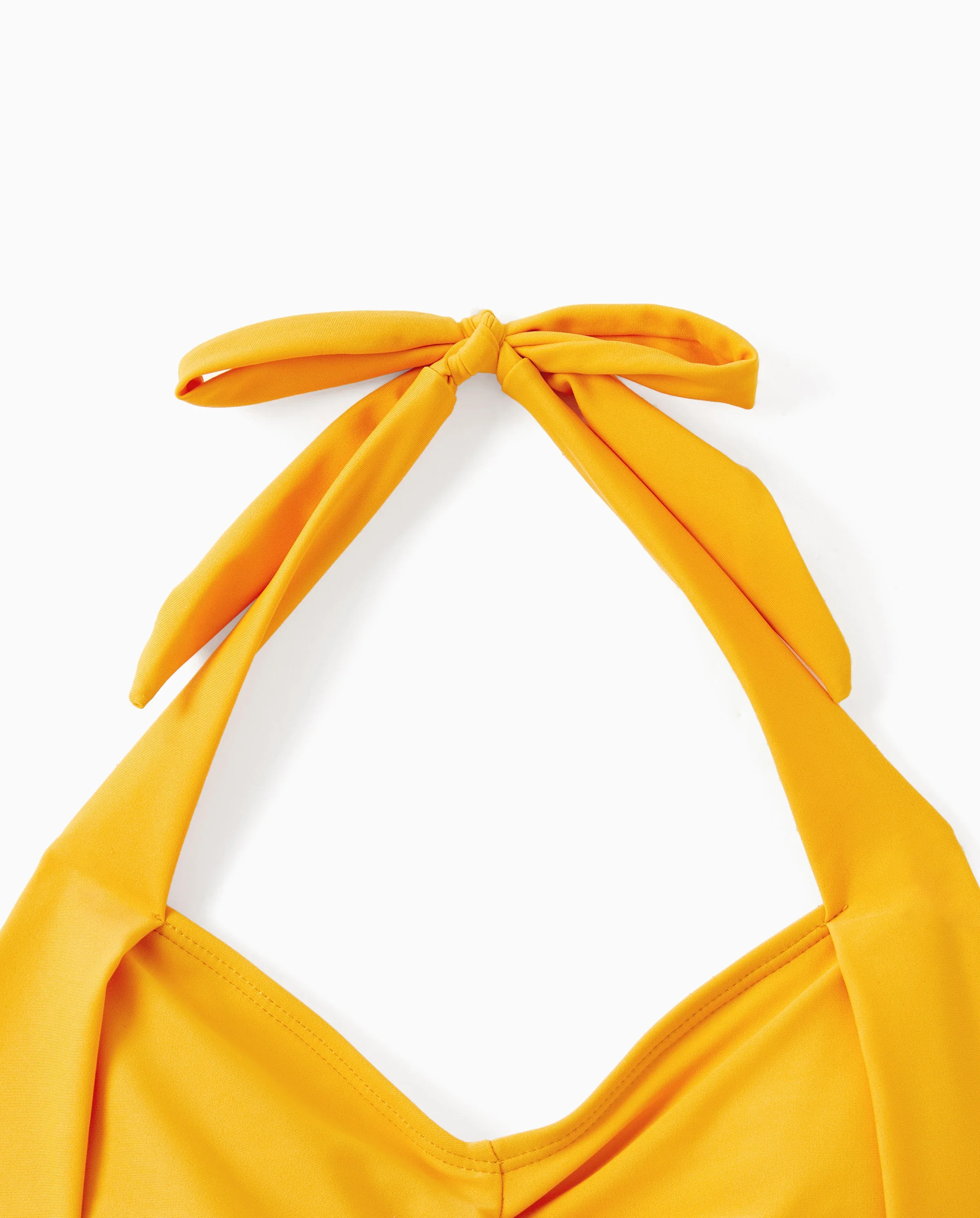 Family Matching Allover Lemon Print and Solid Halter Neck Two-piece Swimsuit or Swim Trunks Shorts Multi-color - Image 8