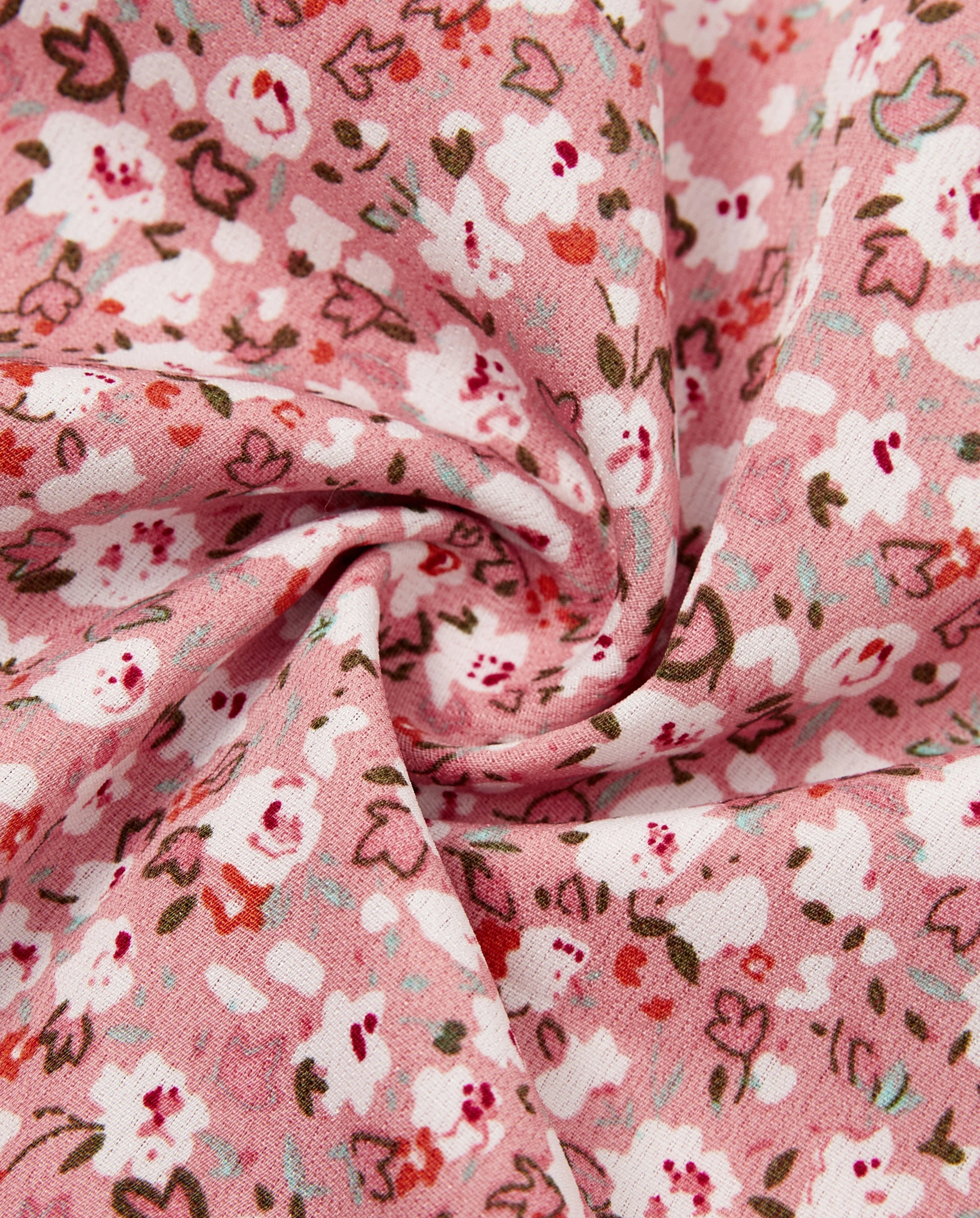 Family Matching Blue Cotton Colorblock Tee Shirt or Floral Print Smocking Puff-sleeve Dress Set  Pink - Image 7