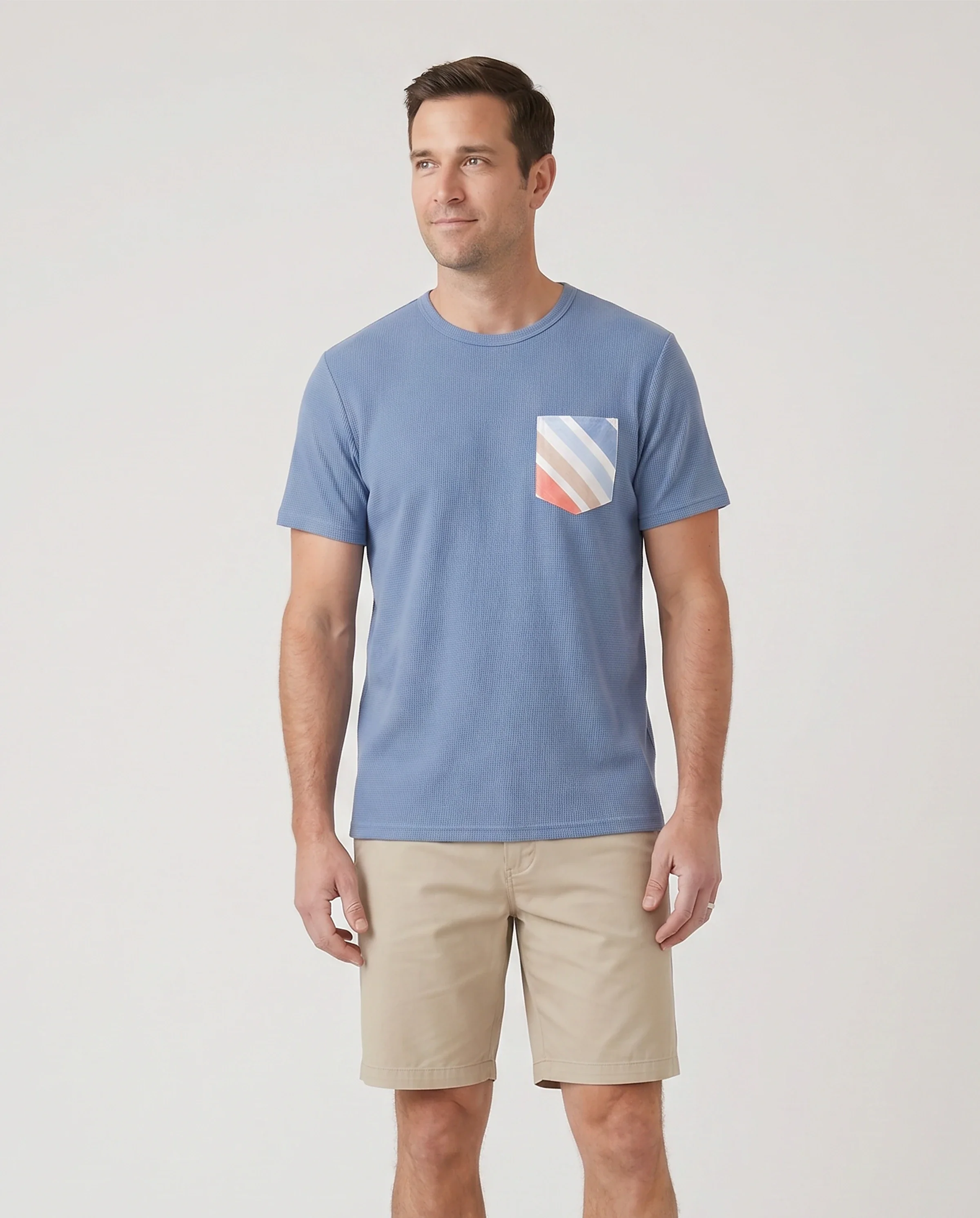 Family Matching Blue Short-sleeve Tee or Colorful Stripe Camisole Dress Multi-color - Image 6