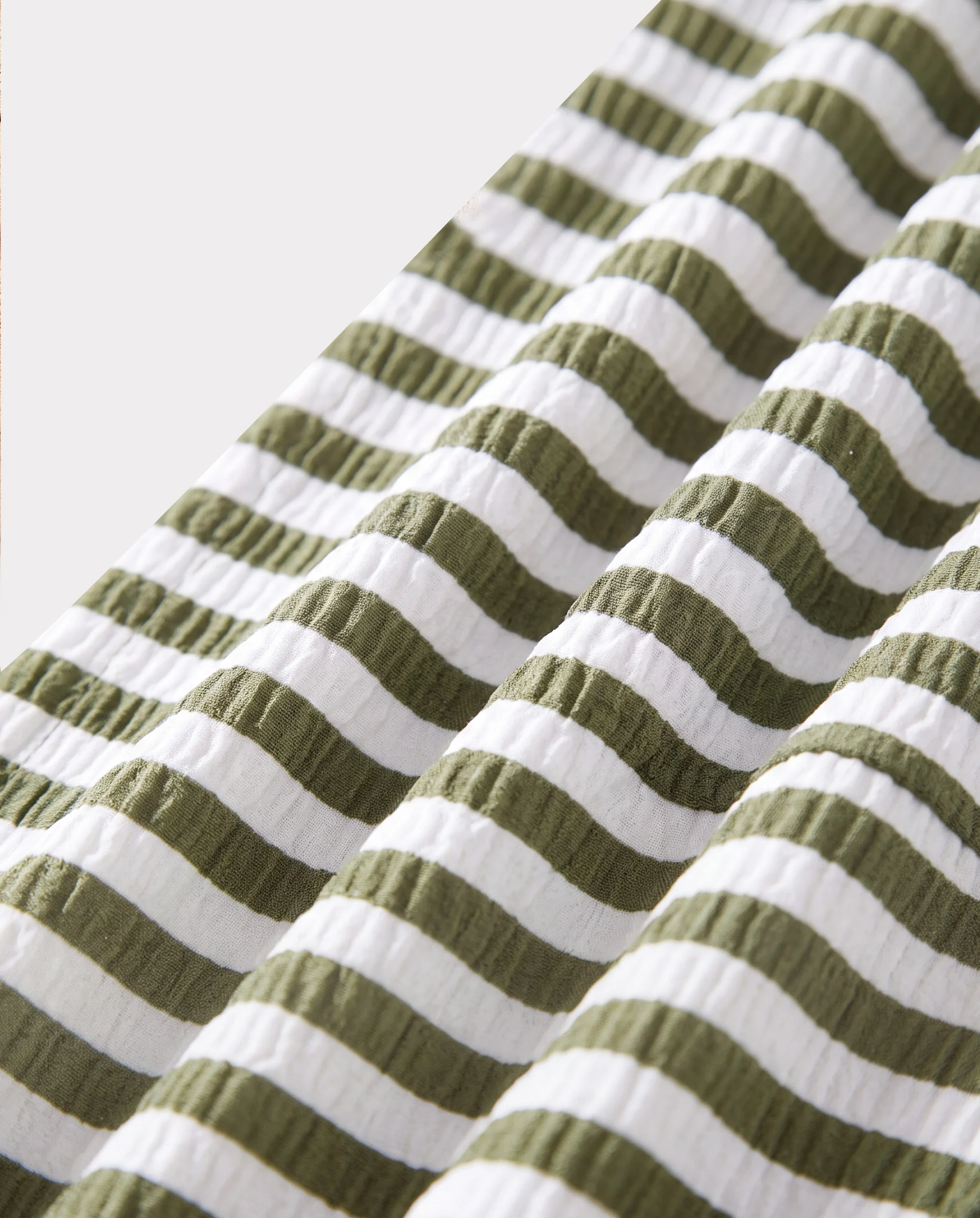 Family Matching Colorblock Stripe Swim Trunks or One Piece One Shoulder Swimsuit Army green - Image 6