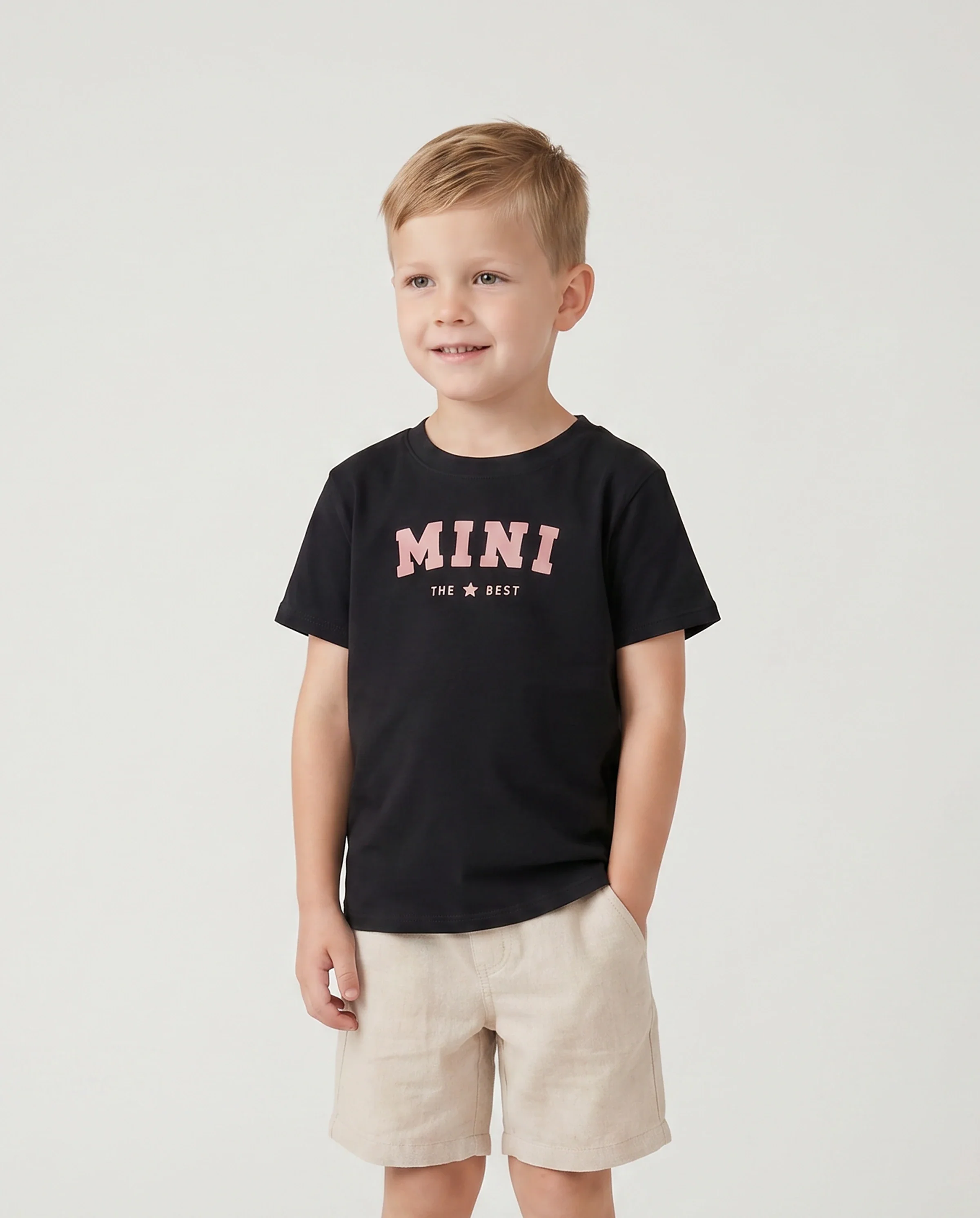 Funny Family Matching Cotton T-Shirt & Dress Set Daddy / Mini Print Black Tee for Dad and boy, Floral Print splicing Dress for Mom, girl and Baby, Perfect for Summer Family Outings Black - Image 5