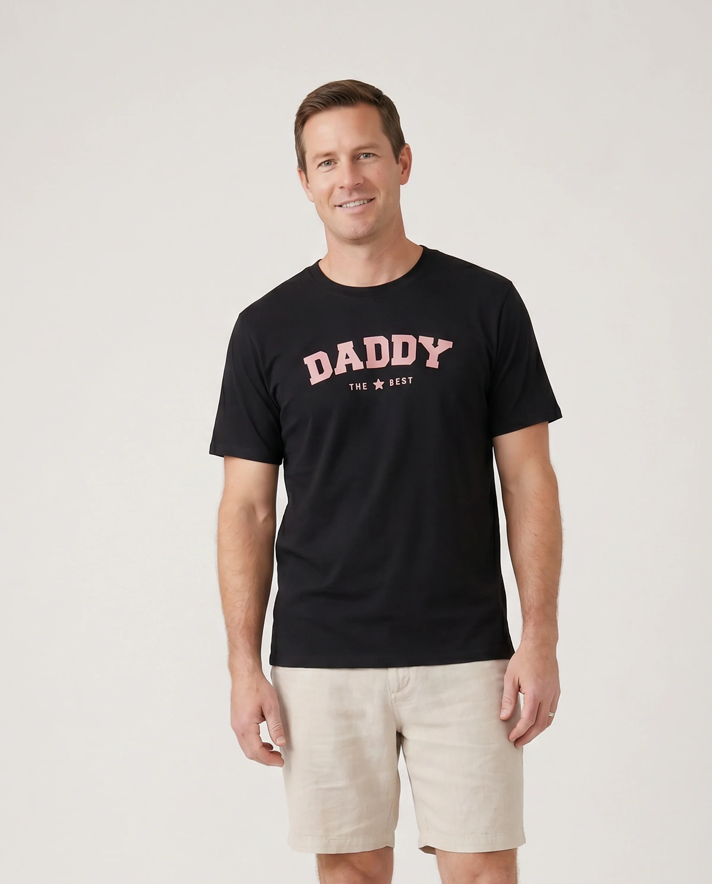 Funny Family Matching Cotton T-Shirt & Dress Set Daddy / Mini Print Black Tee for Dad and boy, Floral Print splicing Dress for Mom, girl and Baby, Perfect for Summer Family Outings Black - Image 6