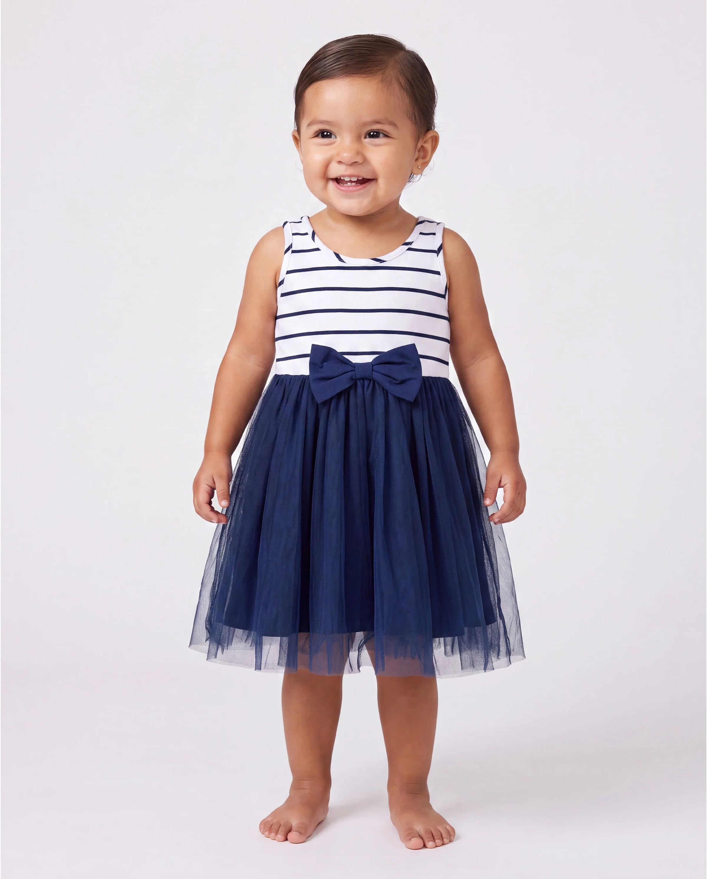 Family Matching Cotton T-Shirt & Dress Set – Sunny Days Palm Print for Dad, Mom, Baby & Toddler, Perfect for Summer Vacations & Family Outings Tibetan blue - Image 3