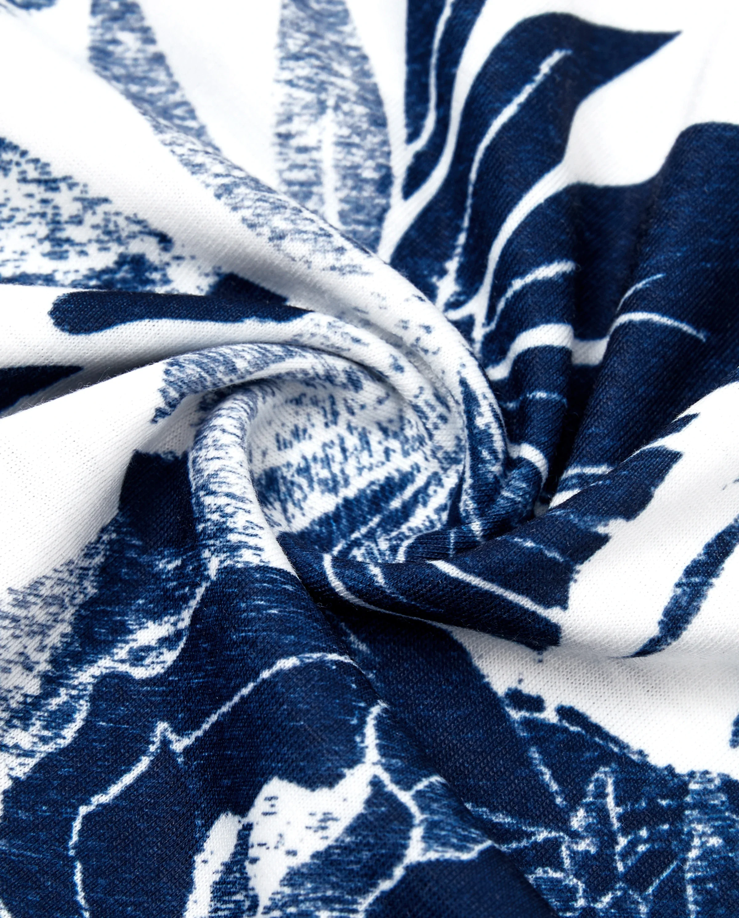 Family Matching Cotton Tee Flora Print Splicing Shirt or Tank Dress Deep Blue - Image 7