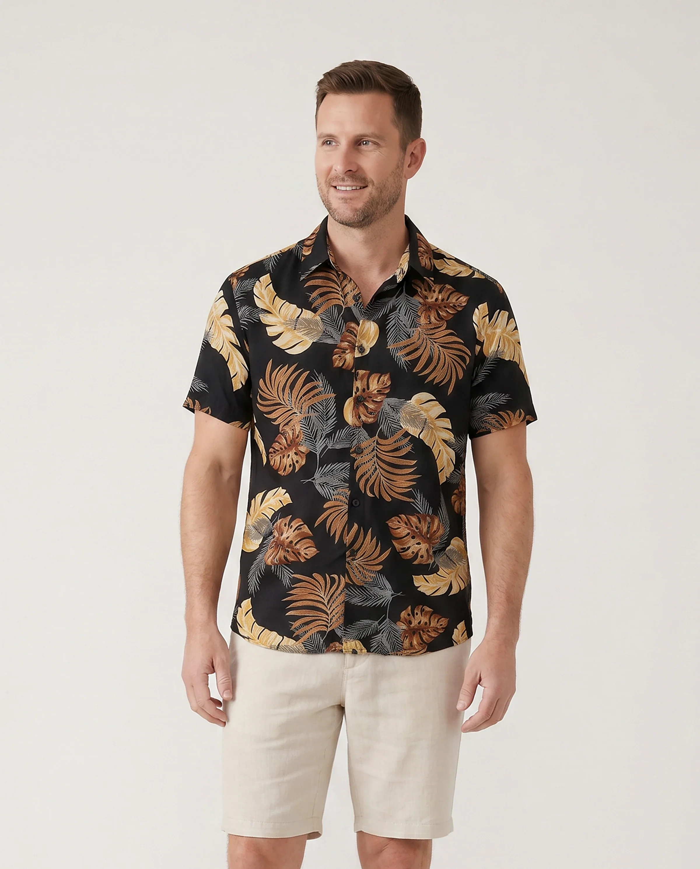 Family Matching Floral Print Beach Wear Short-sleeve Shirt or Camisole top and Wide-Leg Pants Set for Summer Vacation Family Looks Black+White - Image 6