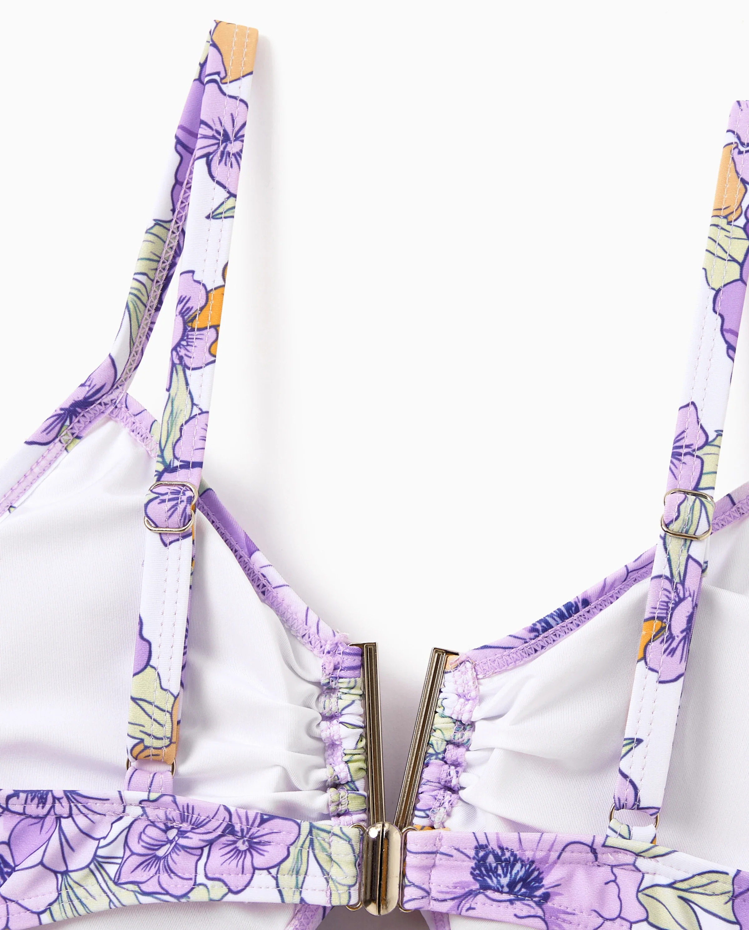 Family Matching Floral Print Swimsuits Ruffled One-Piece Bathing Suit & Swim Trunks Set Purple - Image 8