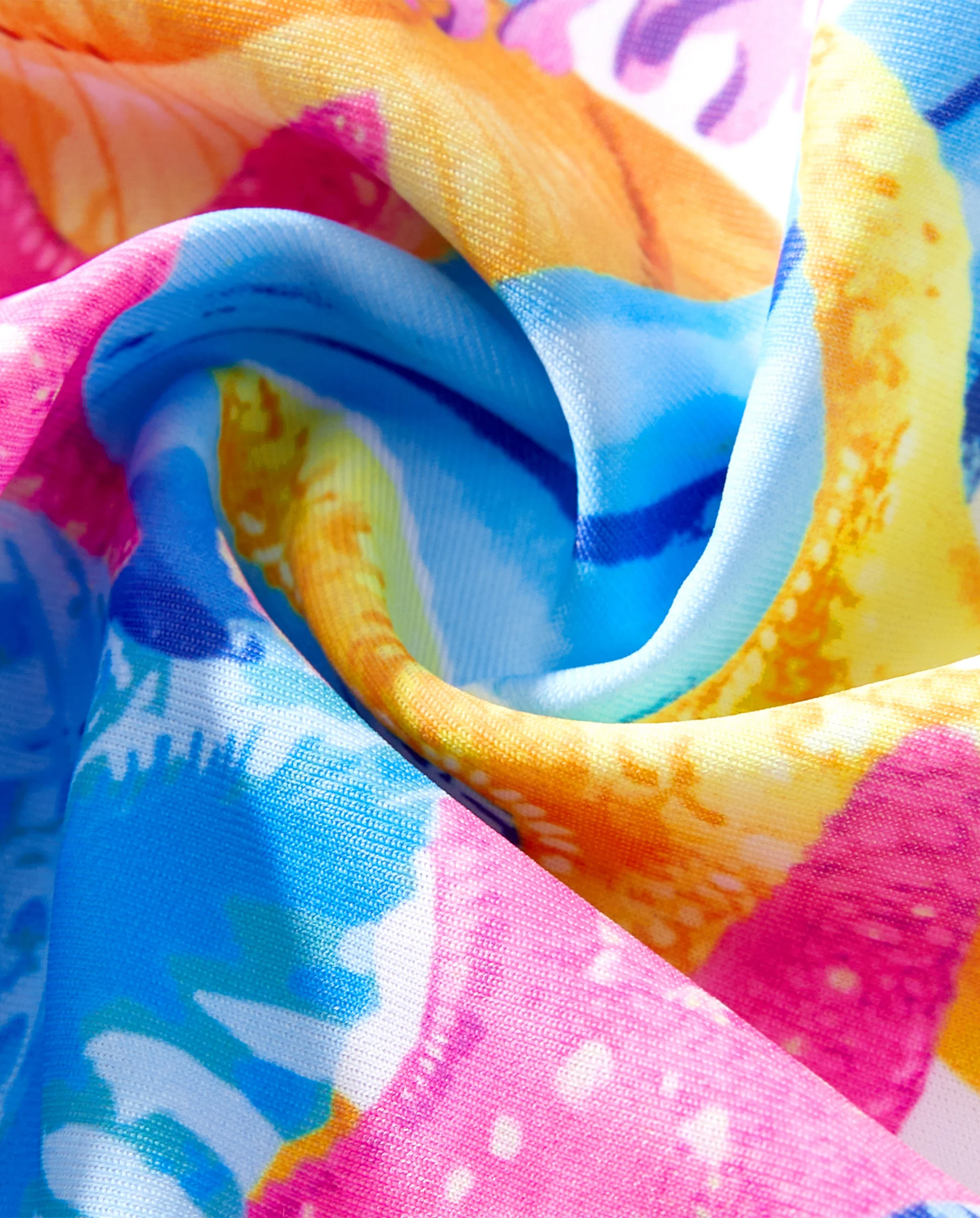 Family Matching Seashell & Starfish Print Swimsuits Ruched One-Piece & Swim Trunks Set Multi-color - Image 6