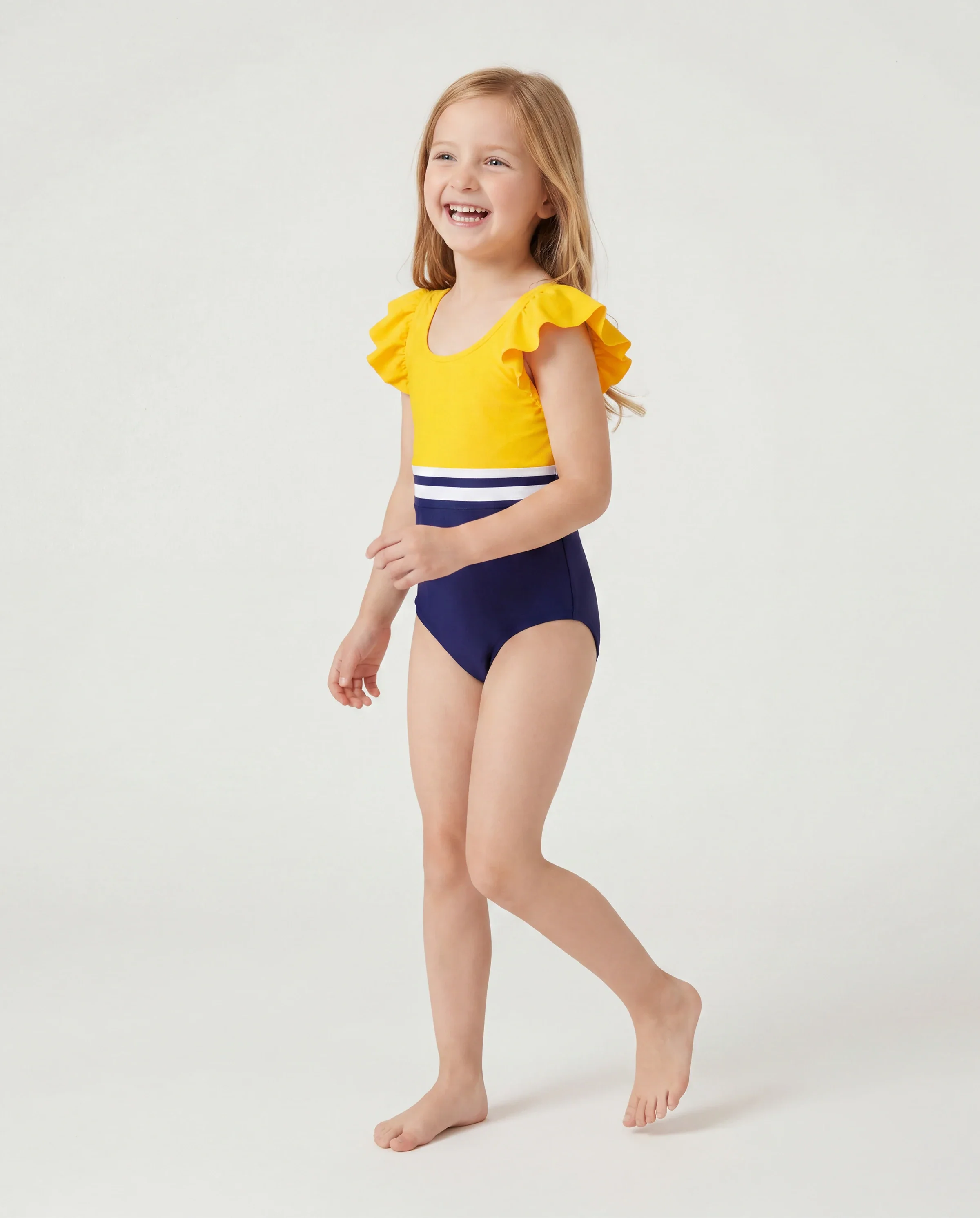 Family Matching Stripe & Colorblock Spliced One Piece Swimsuit or Swim Trunks Shorts ColorBlock - Image 3