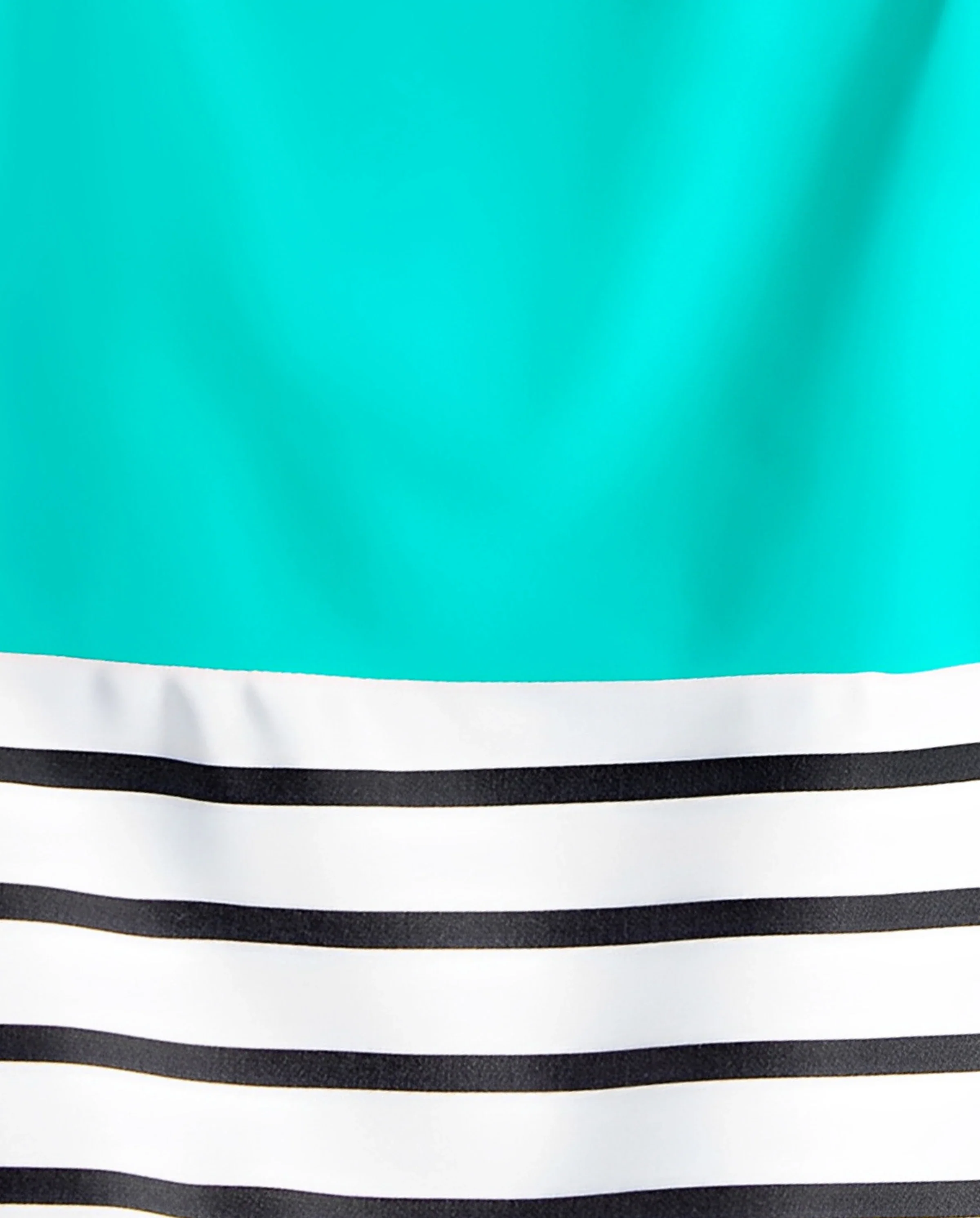 Family Matching Striped Spliced Cut Out One-piece Swimsuit and Colorblock Swim Trunks Green/White - Image 6