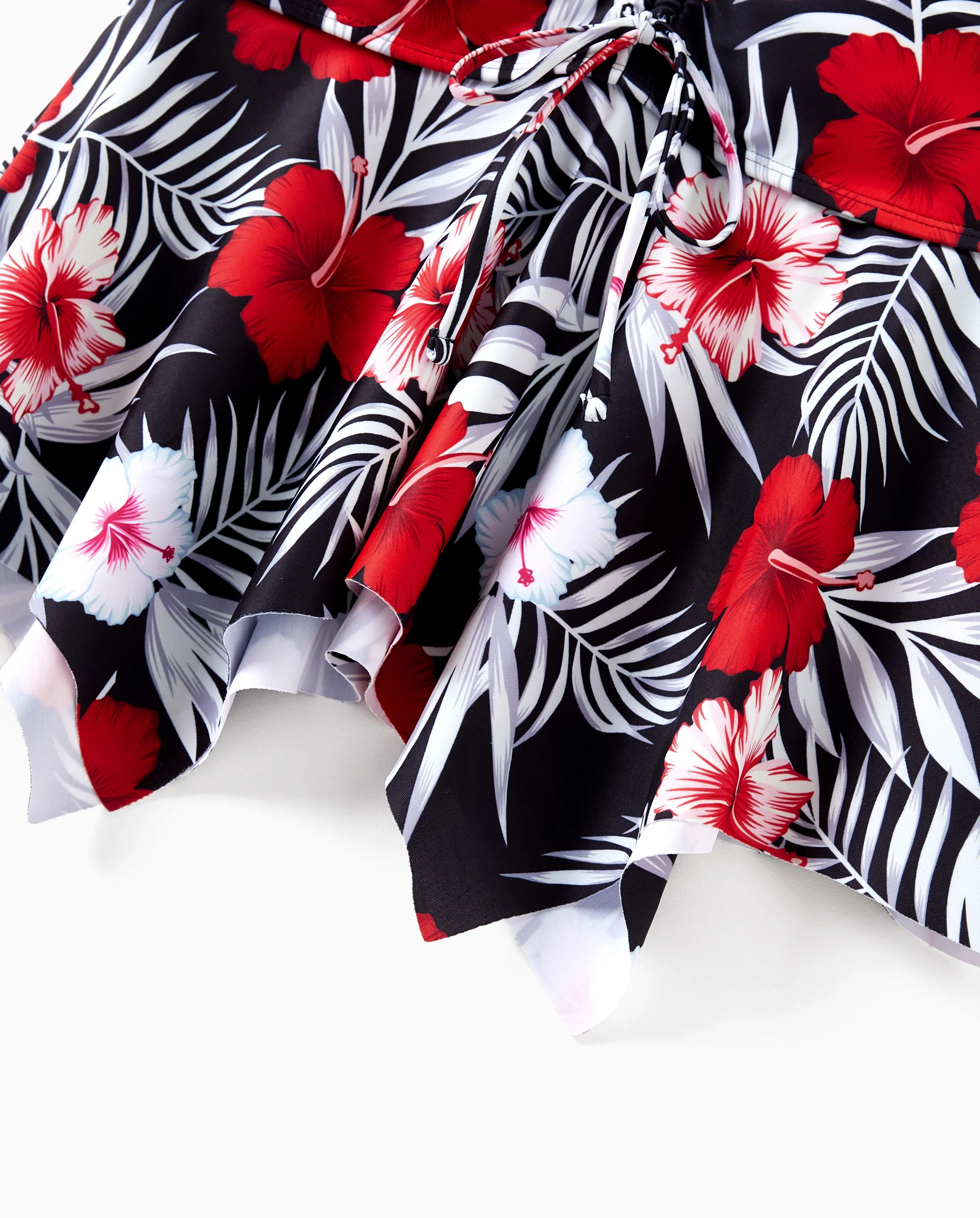 Family Matching Tropical Floral Swim Trunk or 2 Pieces Halter Swimsuit Black - Image 8