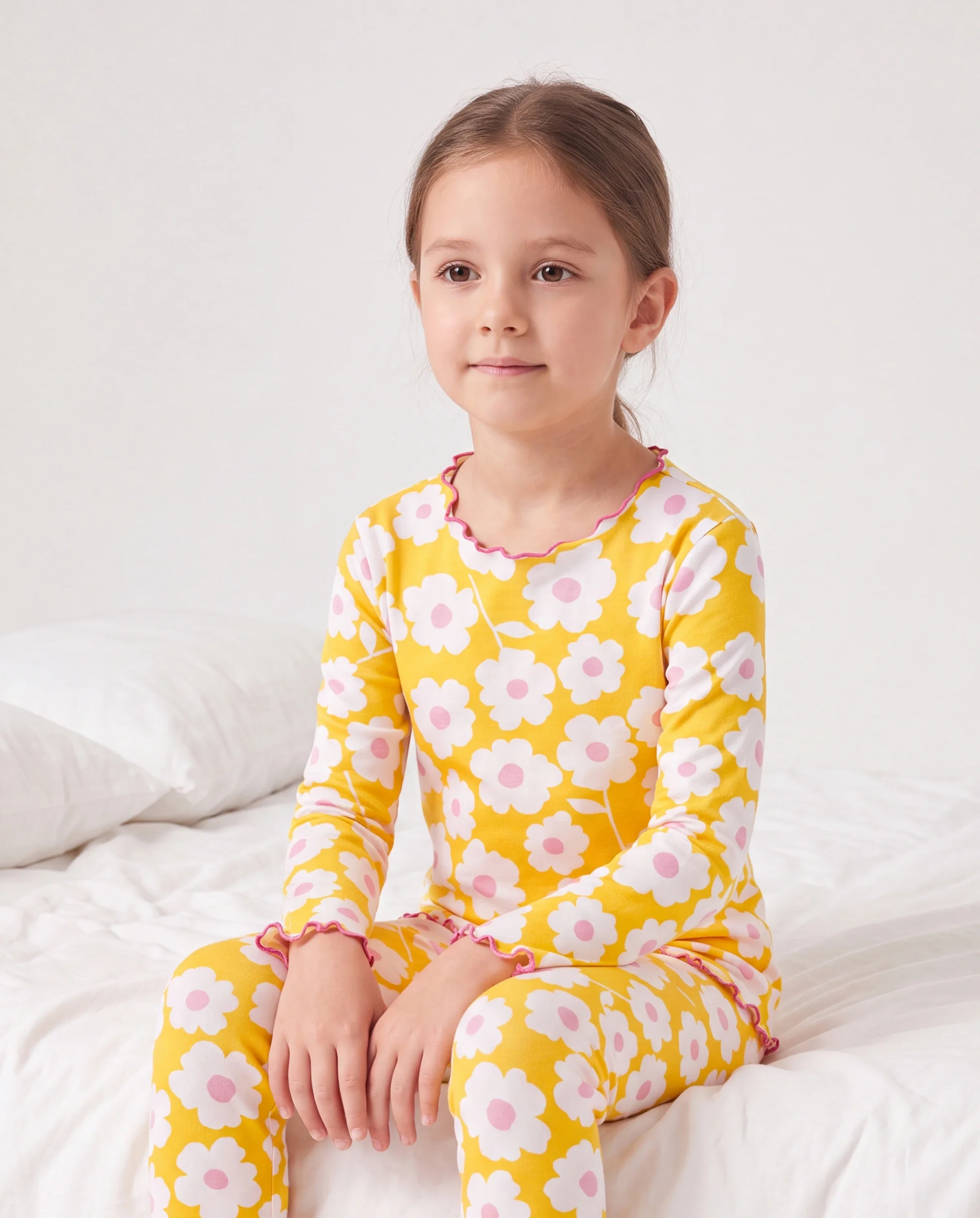 Halloween Pajama Set 2-piece Modal Pajamas With Childlike Print for Toddler / Kids ( Snug-Fitting ) Yellow - Image 3