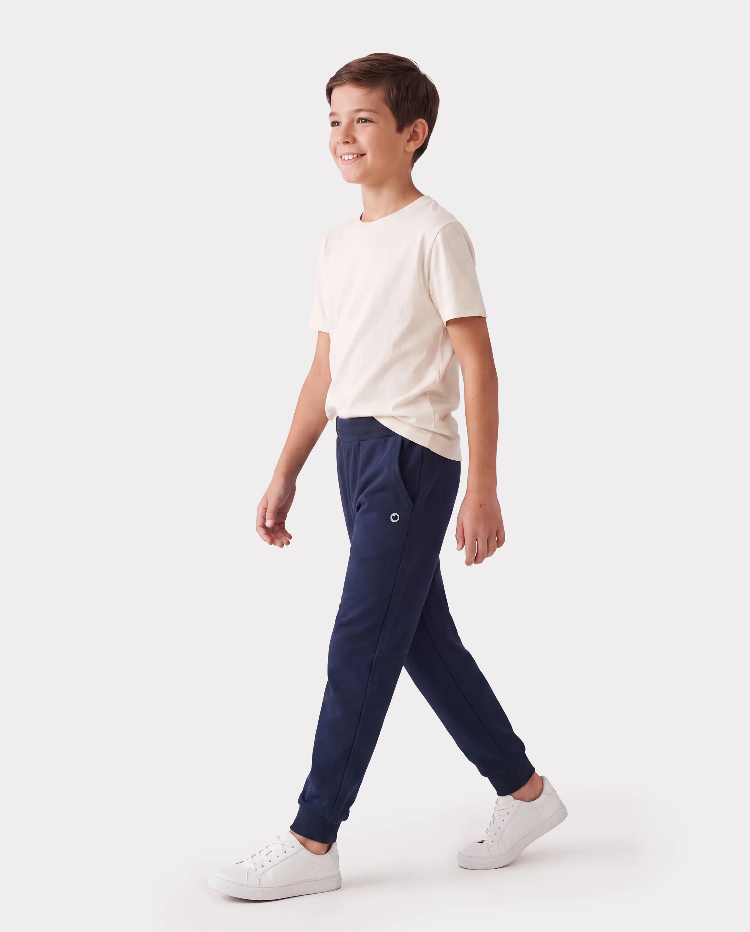 kids fleece lined jogger pants with reflective print and pockets warm breathable and moisture wicking sweatpants for boys and girls deep blue - Image 3