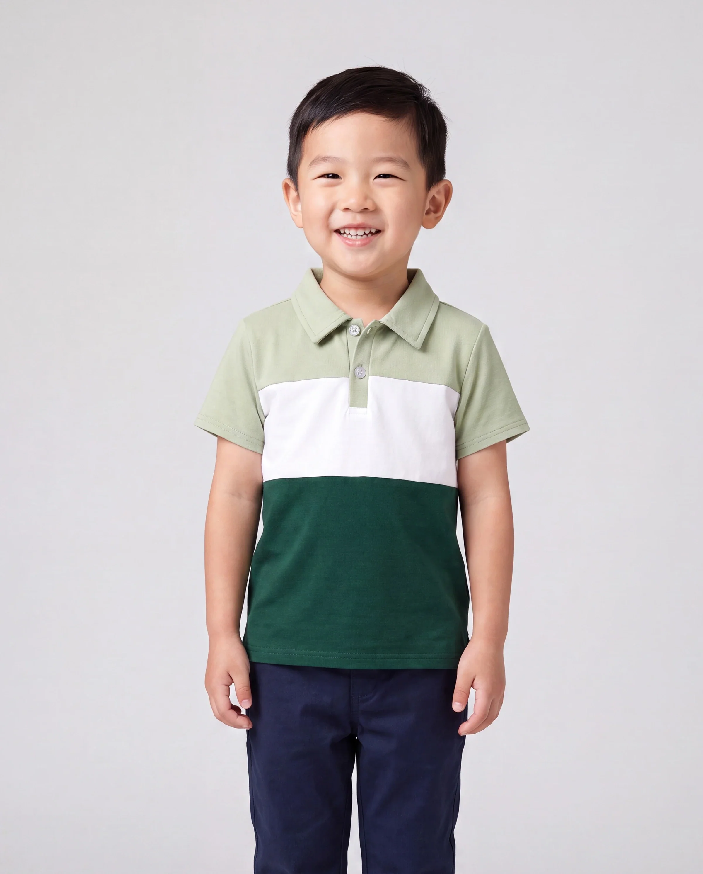 Matching Family Outfits Tropical Floral Print Strap Dress or Short-sleeve Colorblock Shirts Set Pale Green - Image 5