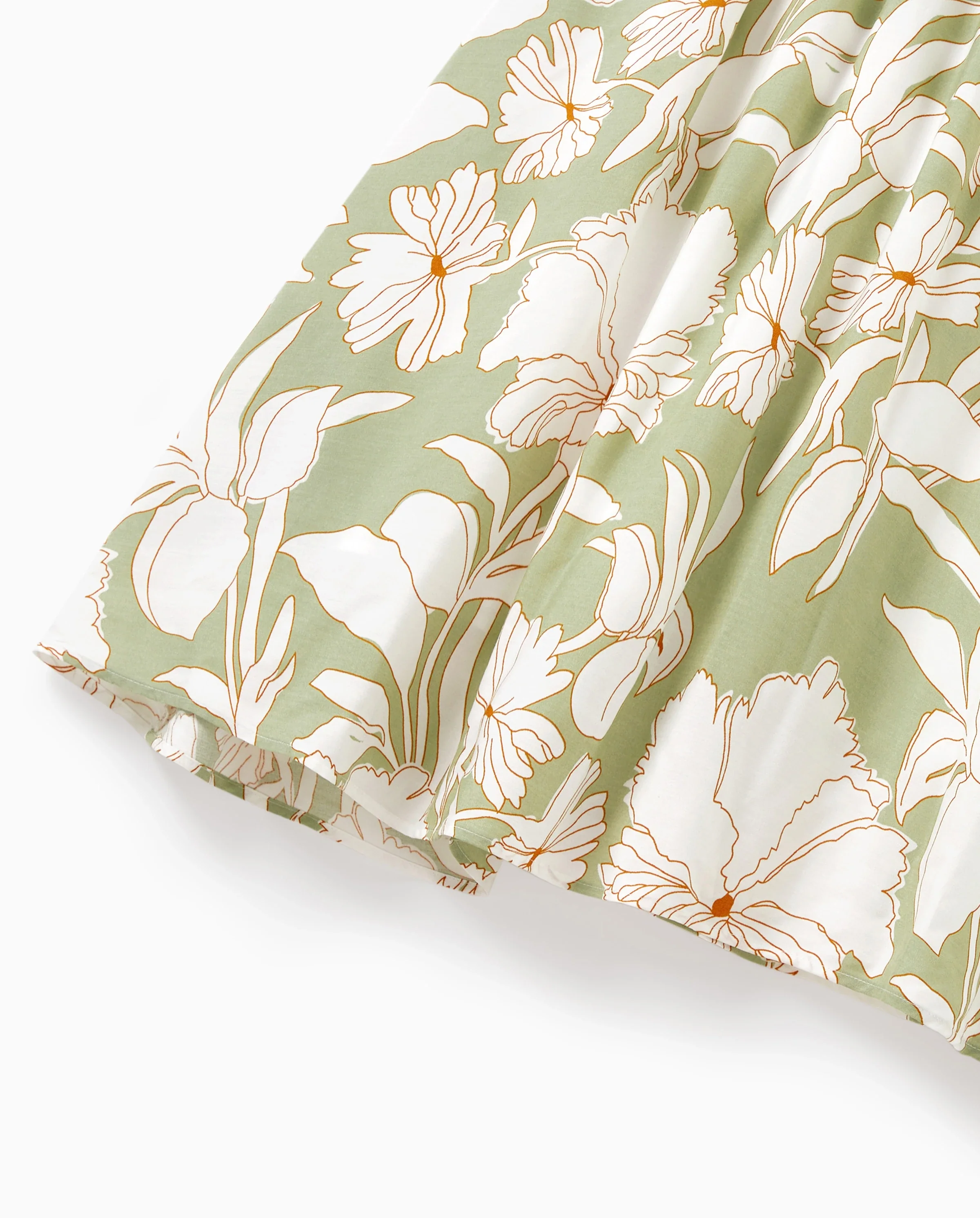 Matching Family Outfits Tropical Floral Print Strap Dress or Short-sleeve Colorblock Shirts Set Pale Green - Image 9