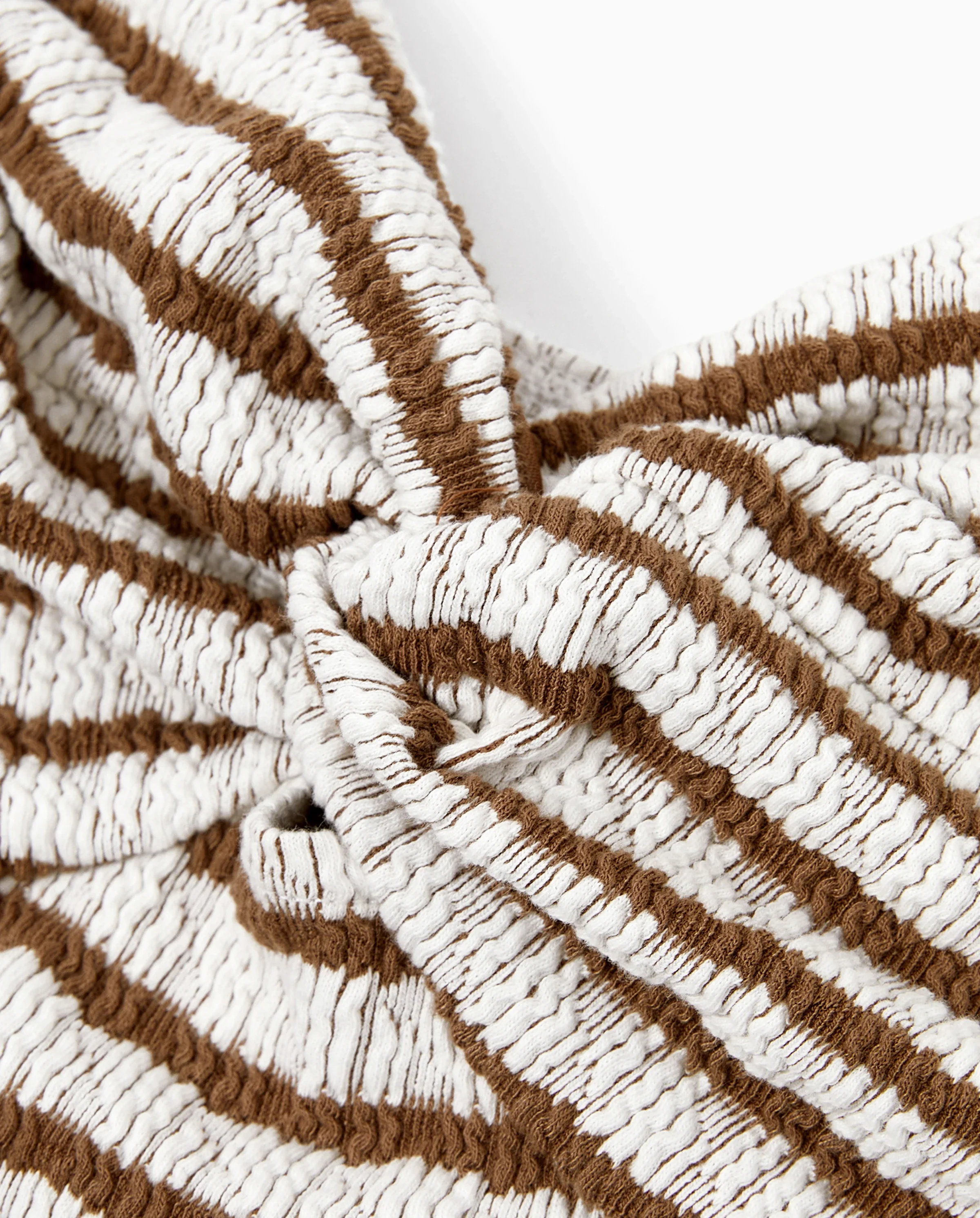 Matching Striped Dresses for Mommy & Me Twist-Front Dress with Tulle Skirt, Perfect for Summer Family Outings & Photos Khaki - Image 6