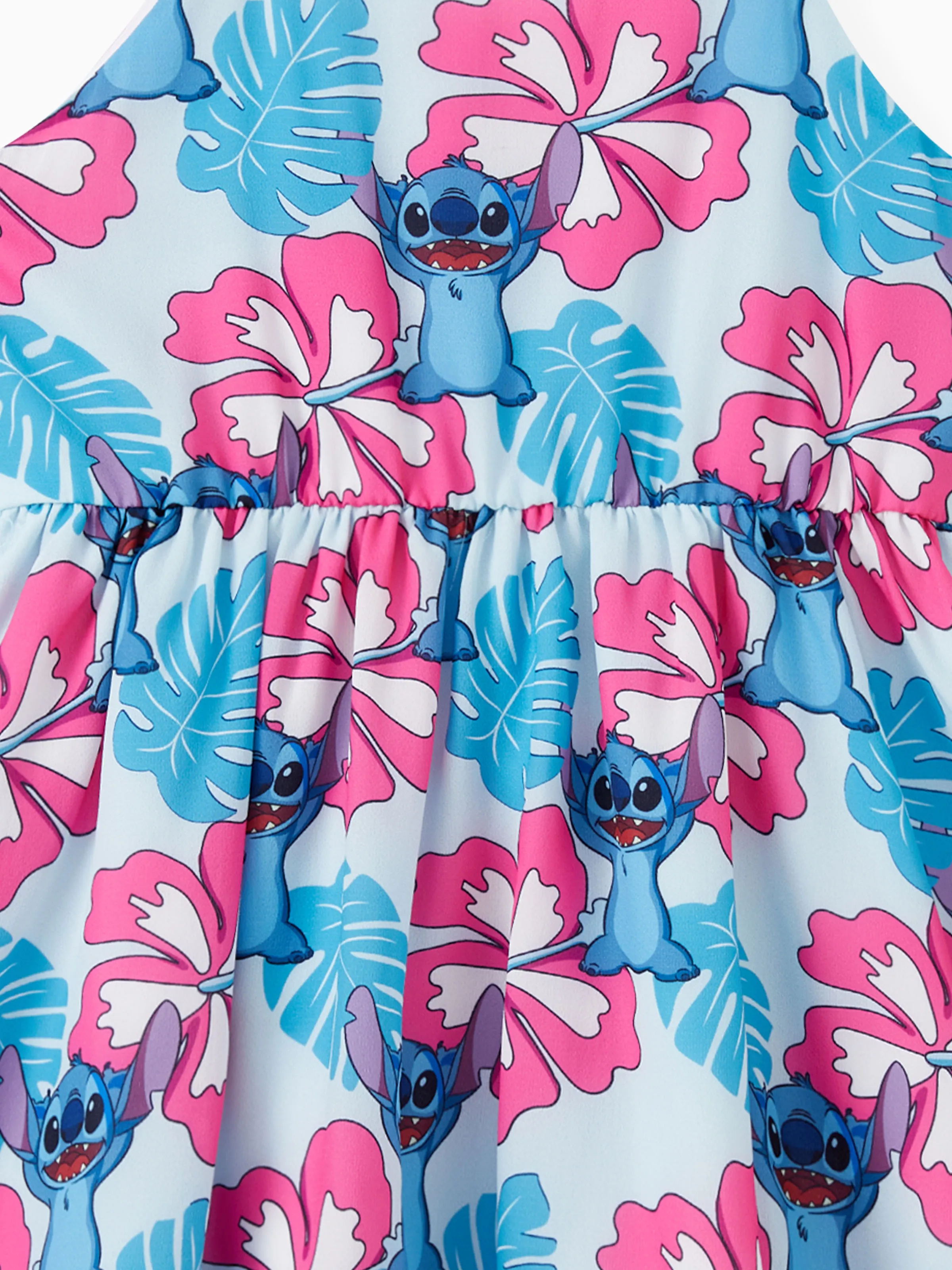 Disney Stitch Mommy and Me Family Matching Naia™ Stitch and Hawaii Style Floral Print Sleeveless Dress/Onesie/Shirt Multi-color - Image 12