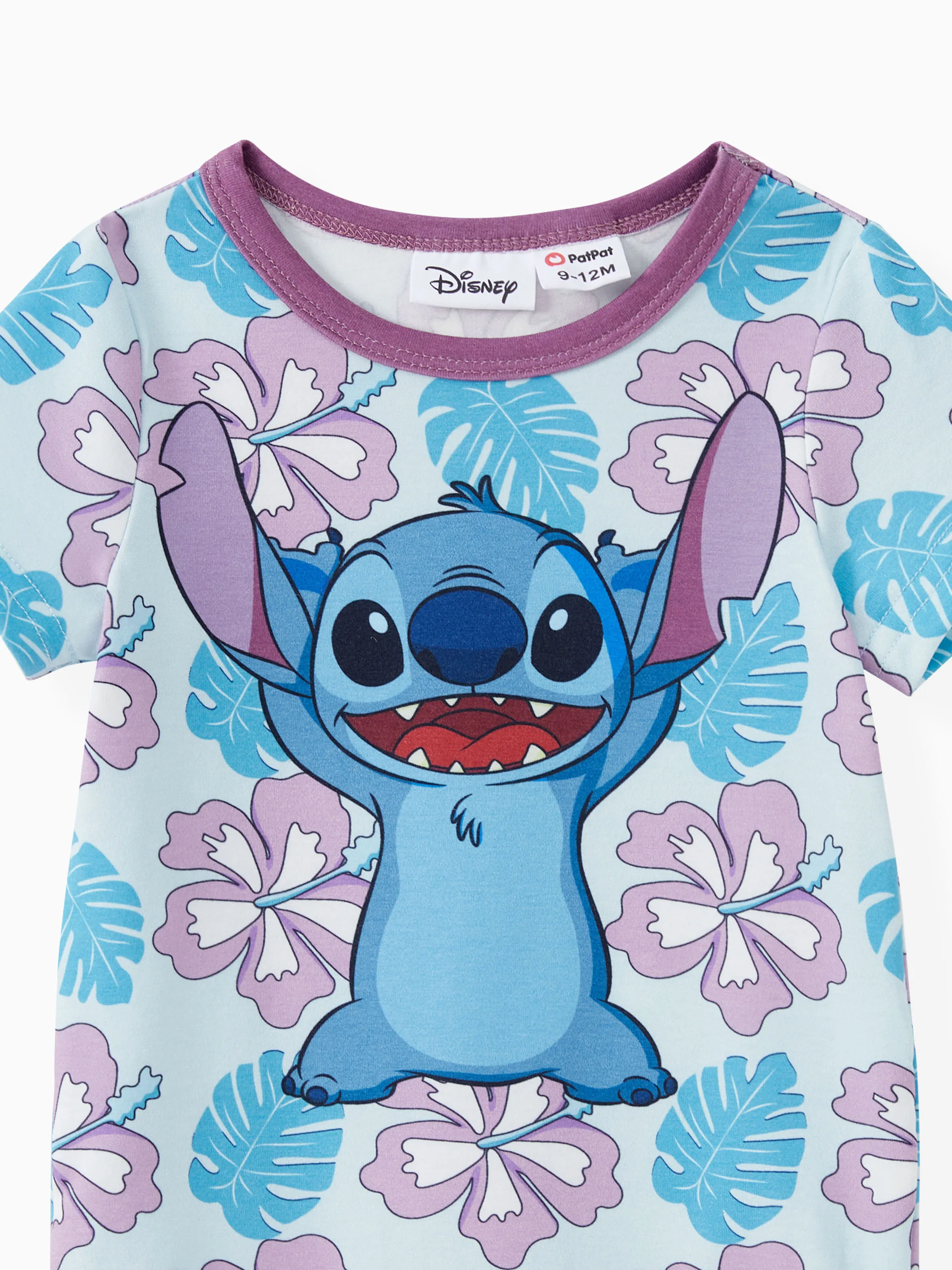 Disney Stitch Mommy and Me Family Matching Naia™ Stitch and Hawaii Style Floral Print Sleeveless Dress/Onesie/Shirt Multi-color - Image 14