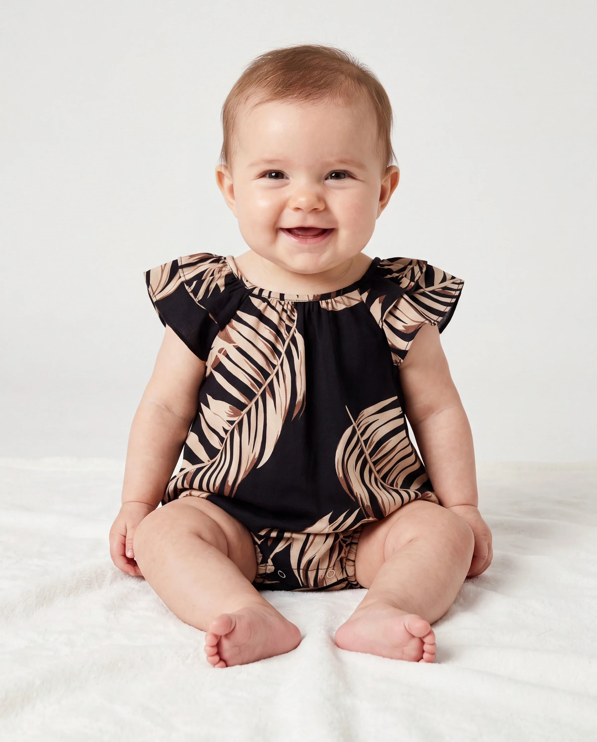 Mommy and Me Family Matching Solid Leaf Sleeveless Halter Dresses And Short Sleeve Tops Sets Black - Image 4
