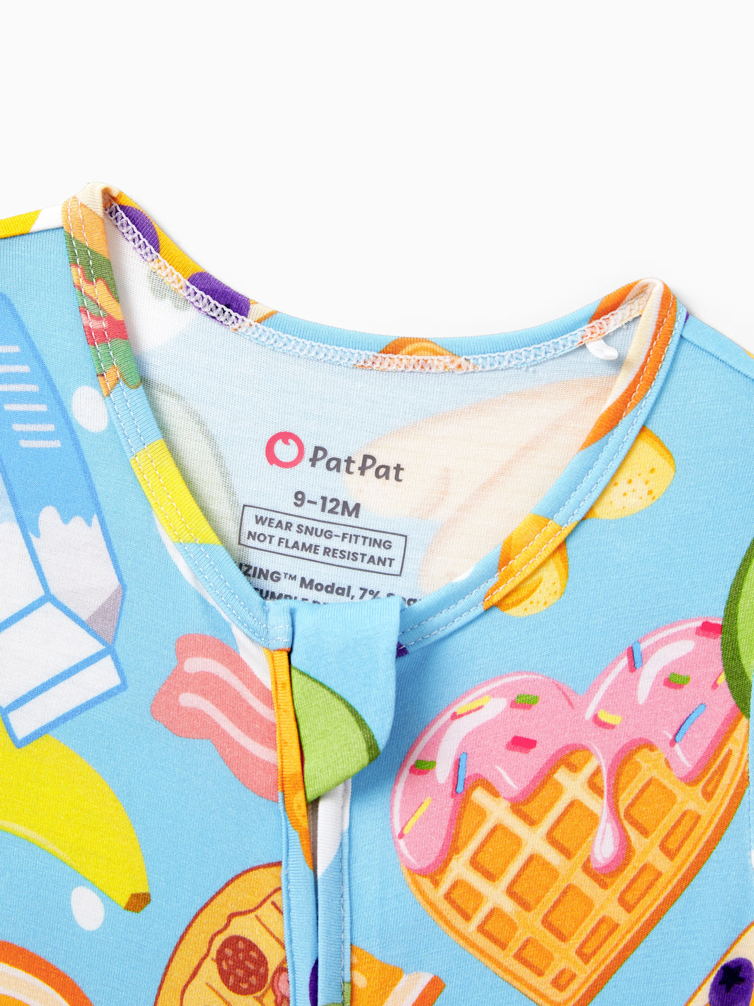 Mommy & me Bamboo Pajamas Soft Bamboo Viscose PJs for Men Women Kids Toddler, Fun Food & Fruit Print Short-sleeve Sleepwear Blue - Image 15