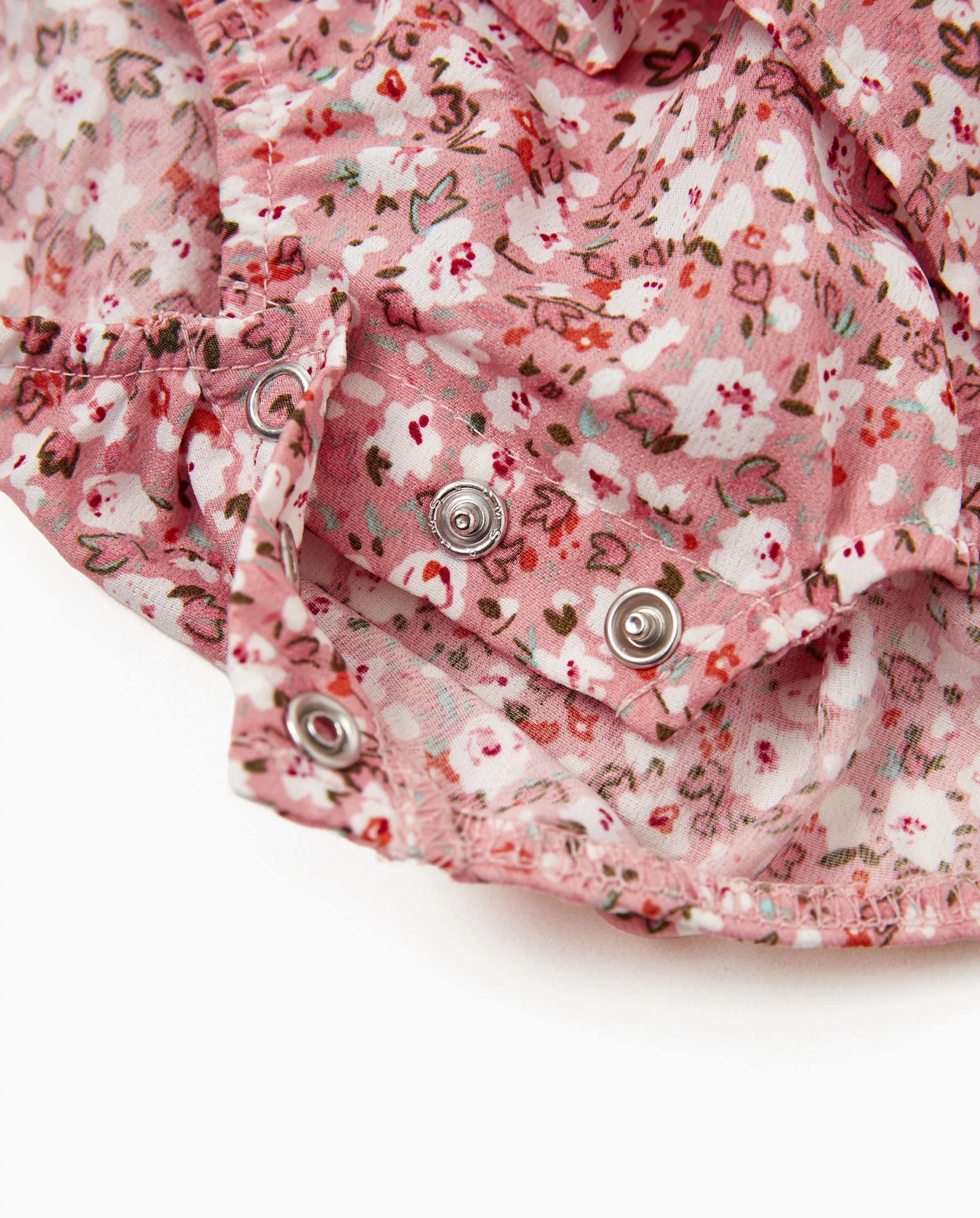 Mommy & me Blue Flora Print Smocking Puff-sleeve Dress Set Pink - Image 8