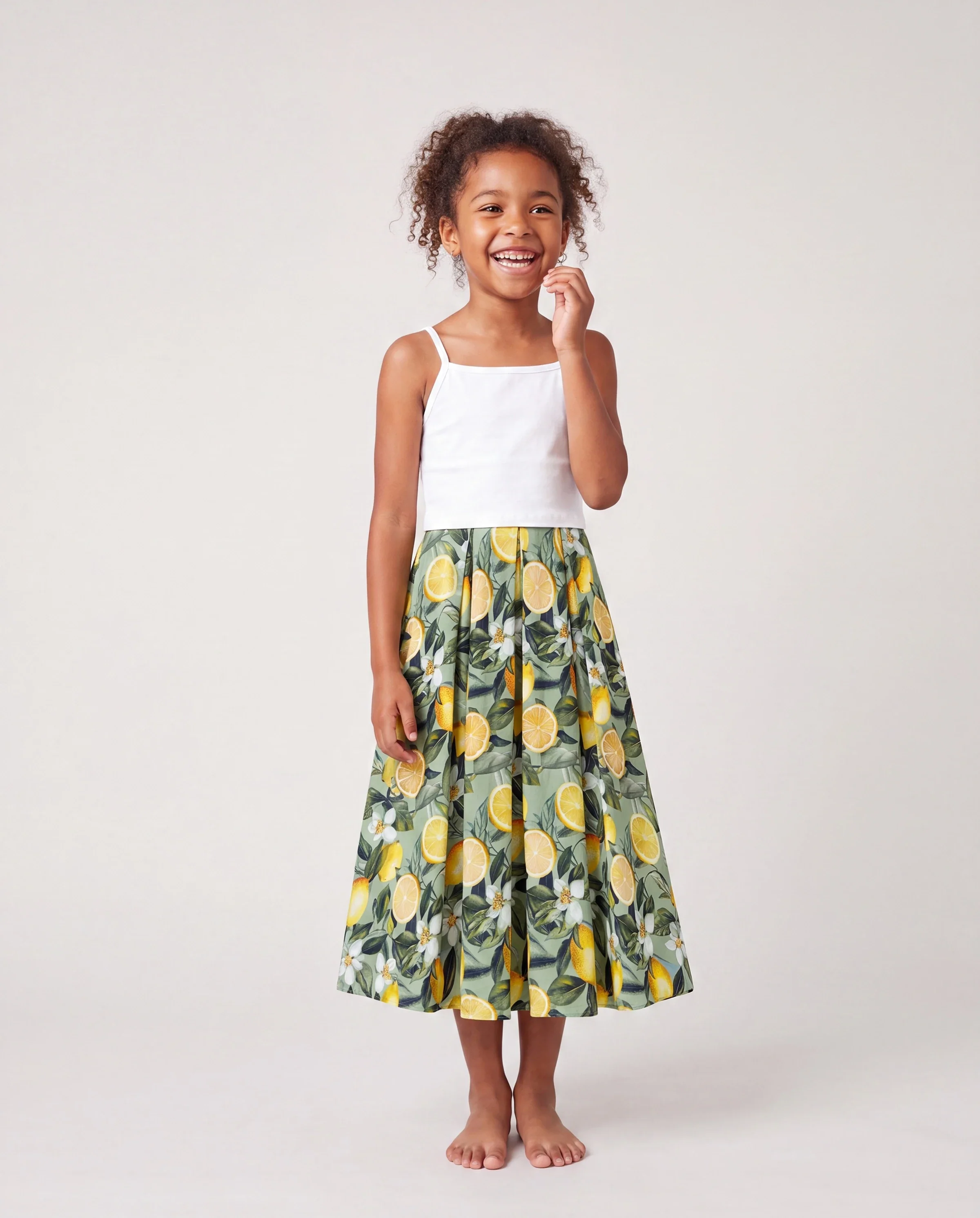 Mommy & me Outfits – Lemon Print Hawaiian Summer Dresses – Tropical Vacation Clothes for Men, Women & Kids Green - Image 3