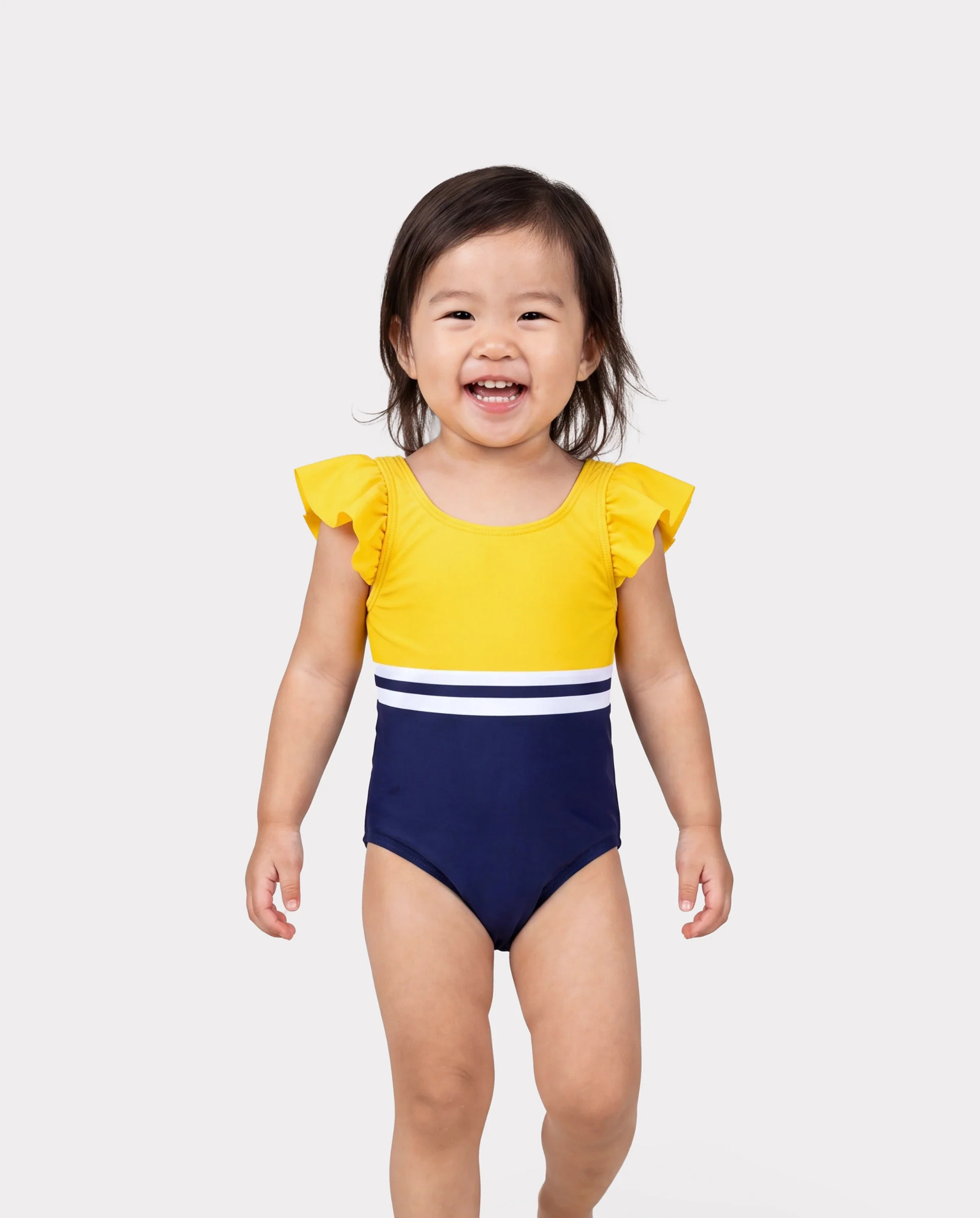 Mommy & me Stripe & Colorblock Spliced One Piece Swimsuit - Image 3